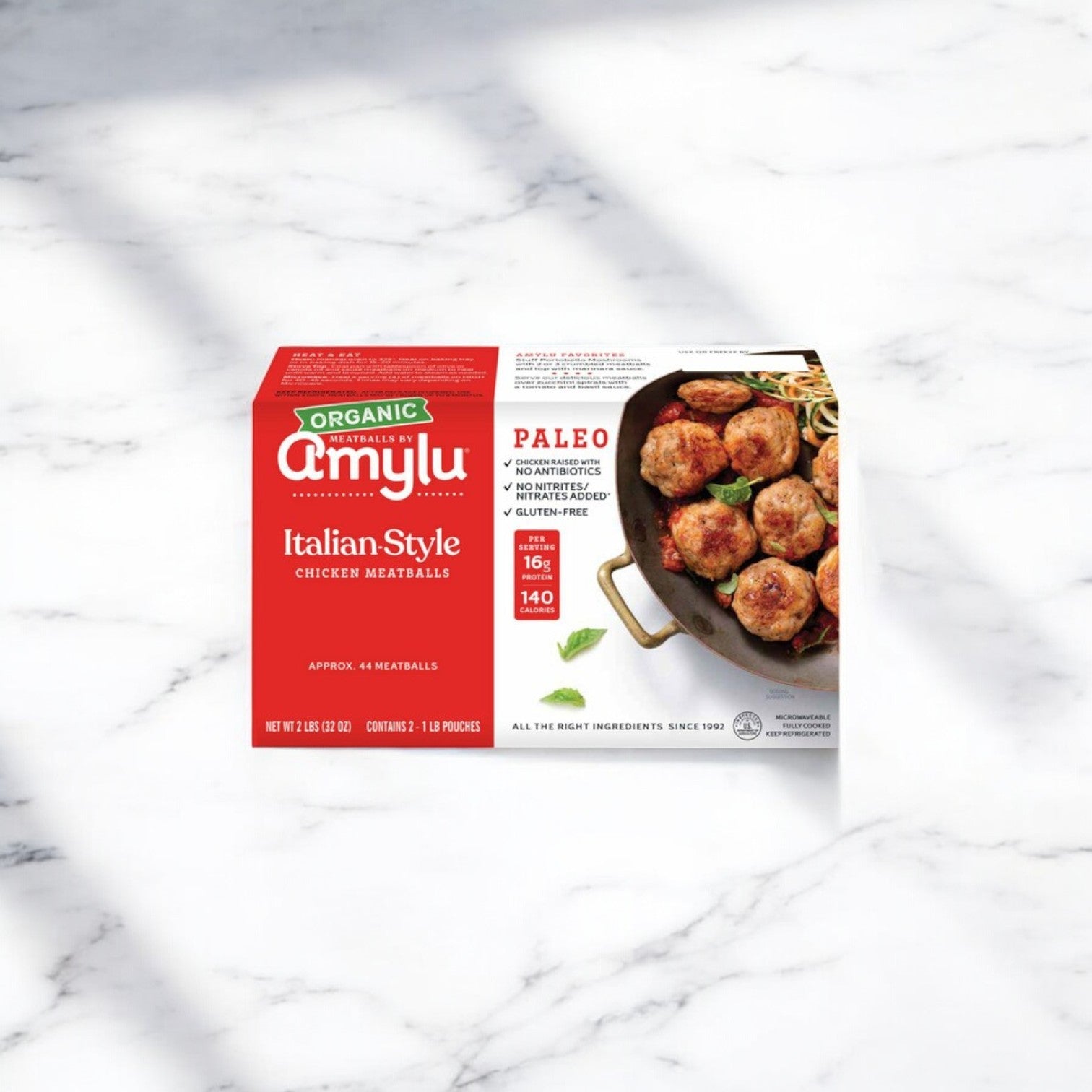 Amylu Organic Italian Meatball, 1 lbs. - 1 Case, 4 Pack