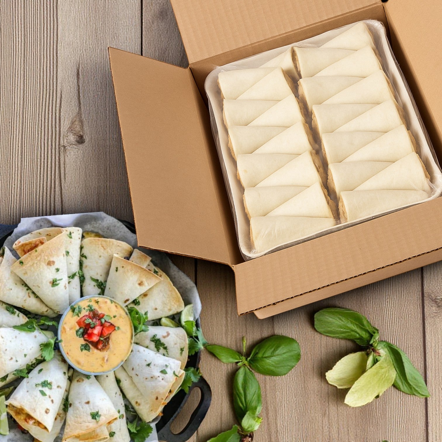 Appetizer Chicken Quesadilla Cornucopia Pack Size: 4/25 Count (100 Pieces Total) Sysco Imperial