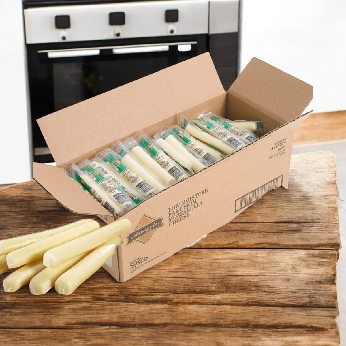Long String Cheese Arrezzio Imperial Mozzarella String Cheese – 168 Count (1 oz each)