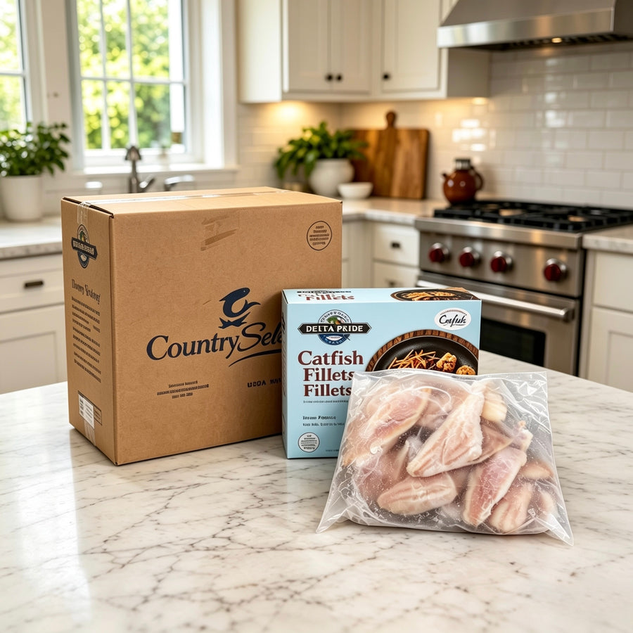 IQF Catfish Fillet – Premium Frozen Catfish Portions (Variable 3–5 oz, 20 Packs of 2 lb)