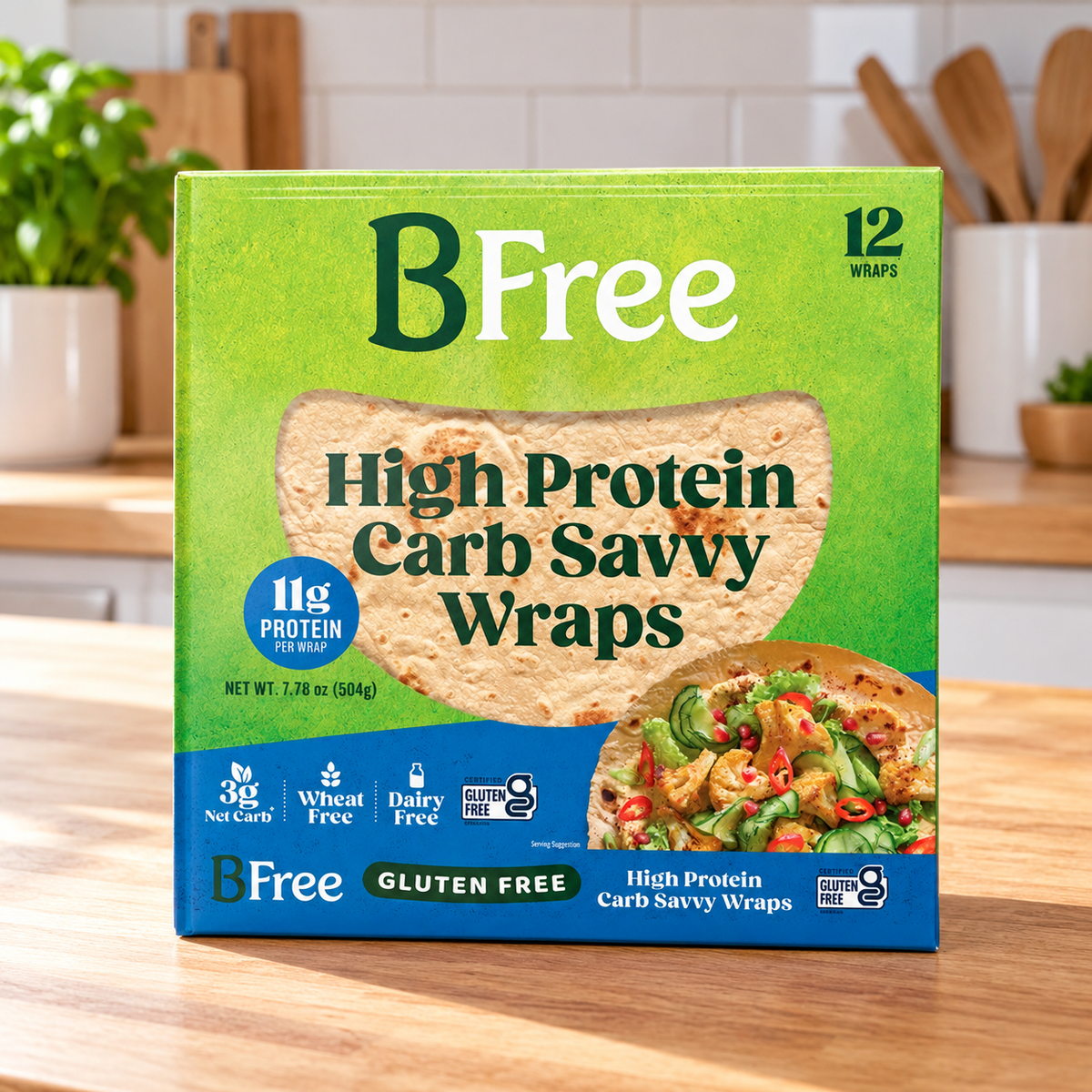 BFree High Protein Gluten Free Wrap — 12 Count