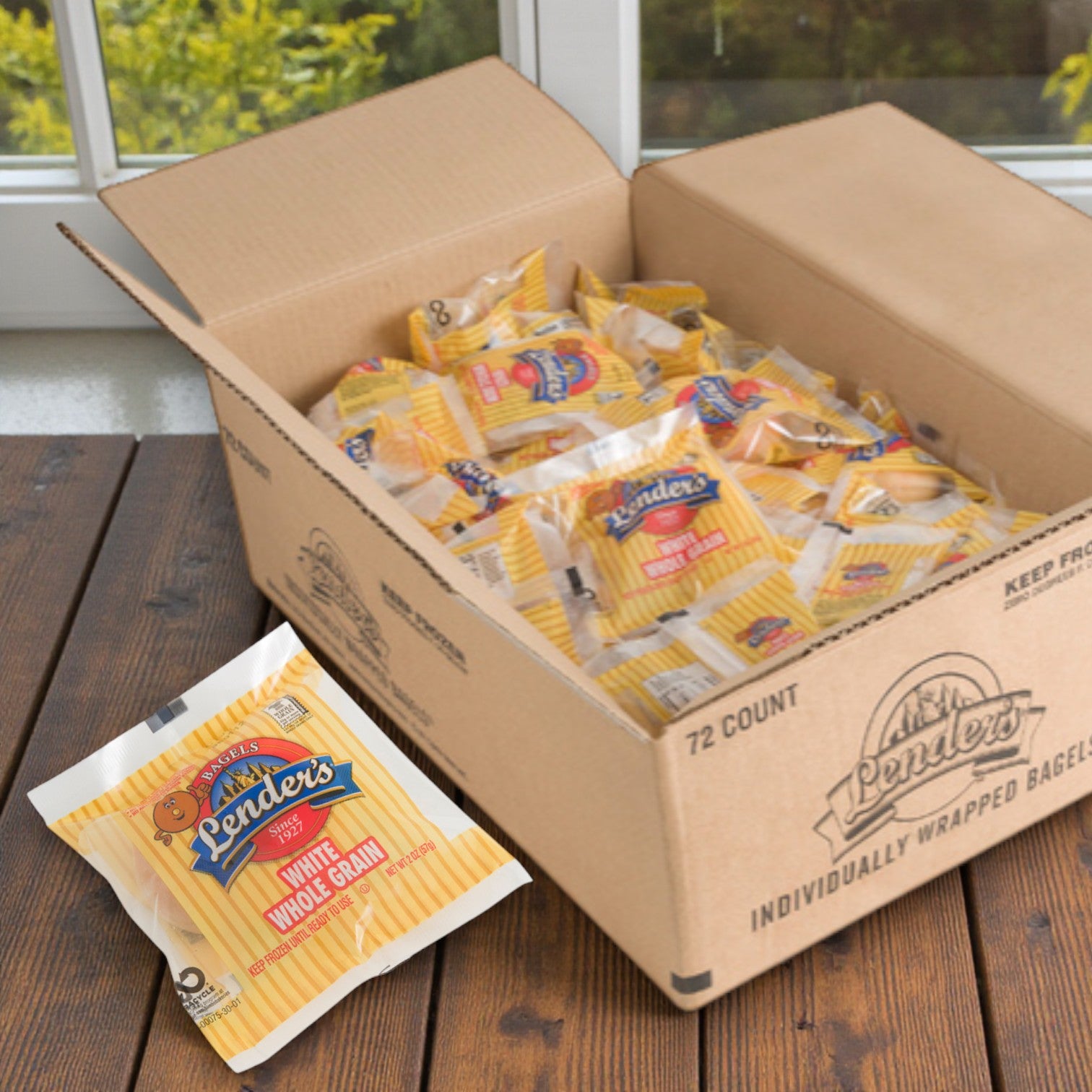 Lender's Bagels – Whole Grain White Individually Wrapped (72 CT)