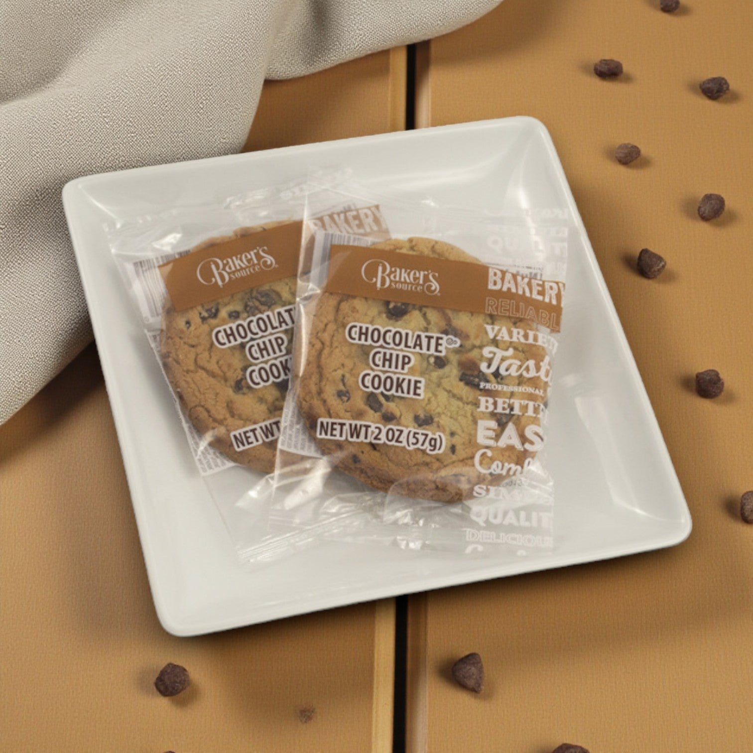 Bakers Source Cookie Chocolate Chip Individually Wrapped 2 Ounce - 48 Count