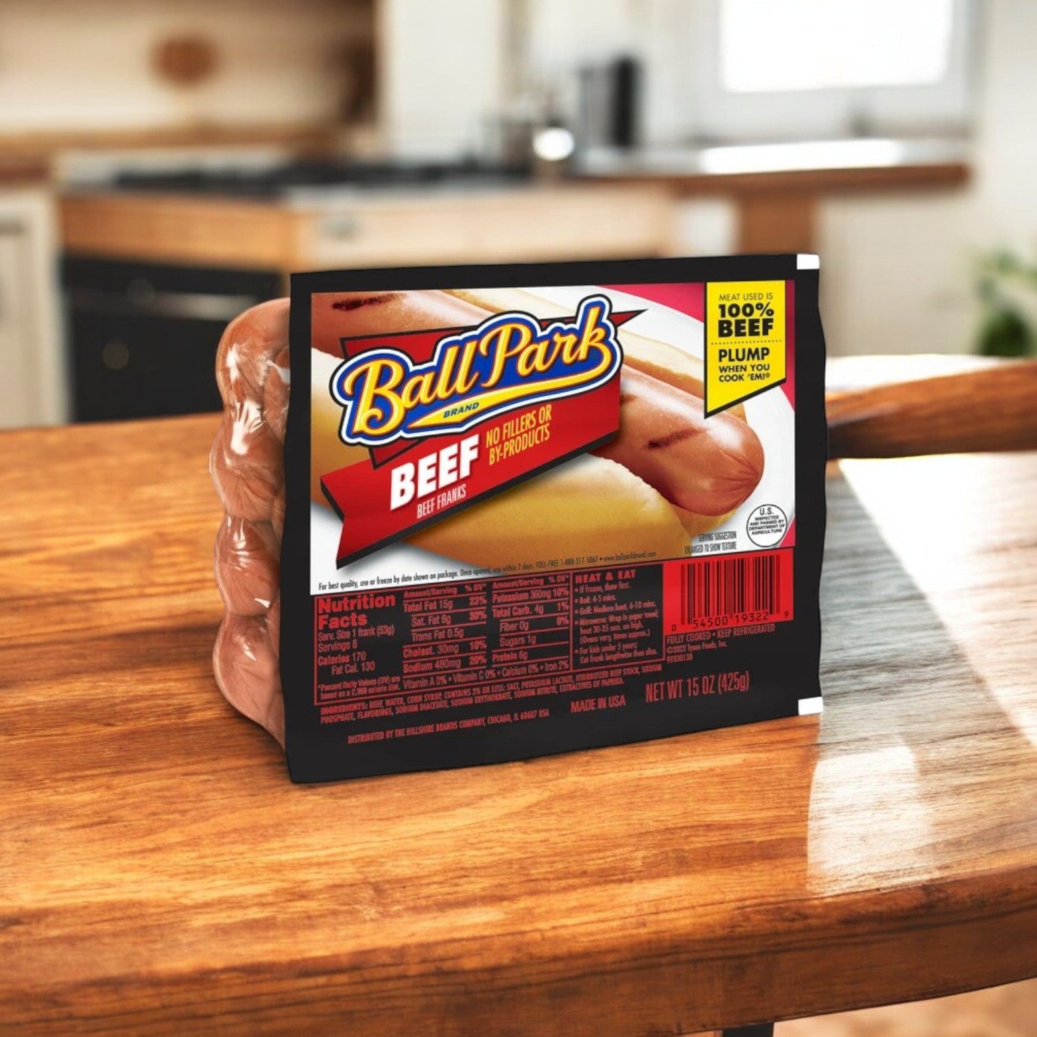 Ball Park Classic Hot Dogs, 15 oz. - 1 Case, 4 Packs