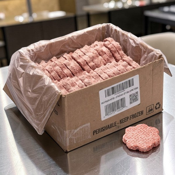 Fire River Farms Imperial Beef Patties – Chuck, Brisket & Sirloin Blend (30 Count, 5.33 oz Each)