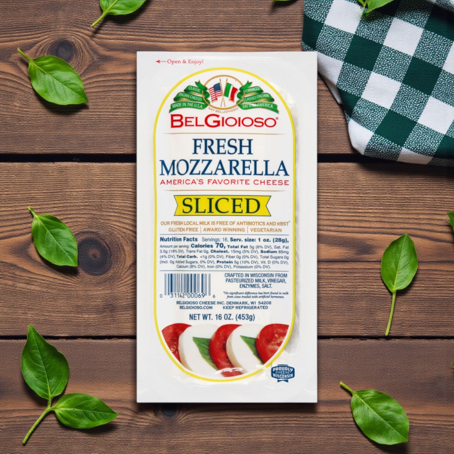BelGioioso Fresh Mozzarella Cheese, Sliced – 16 oz