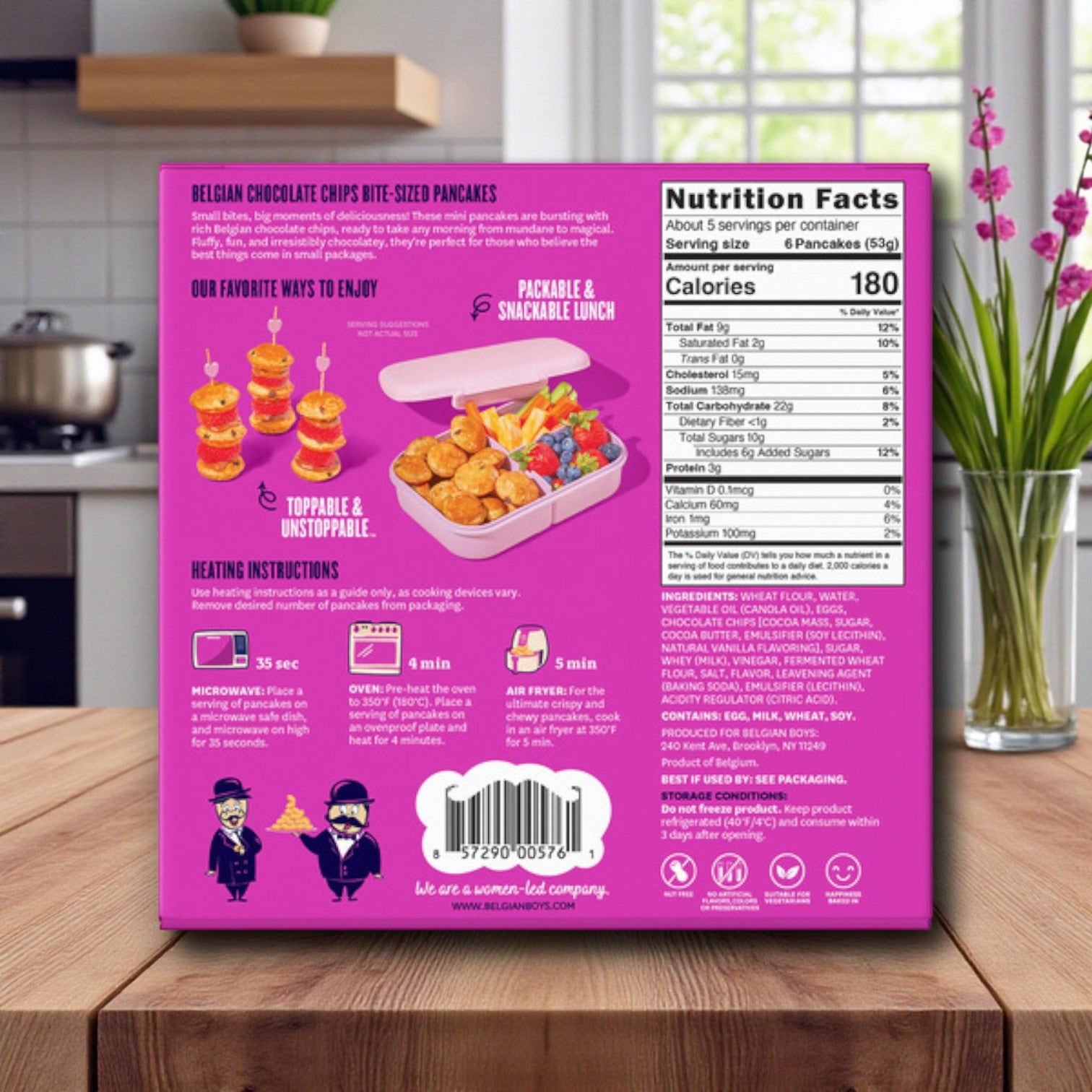 Belgian Boys Refrigerated Bite-Sized Chocolate Chip Pancakes – 9.6 oz