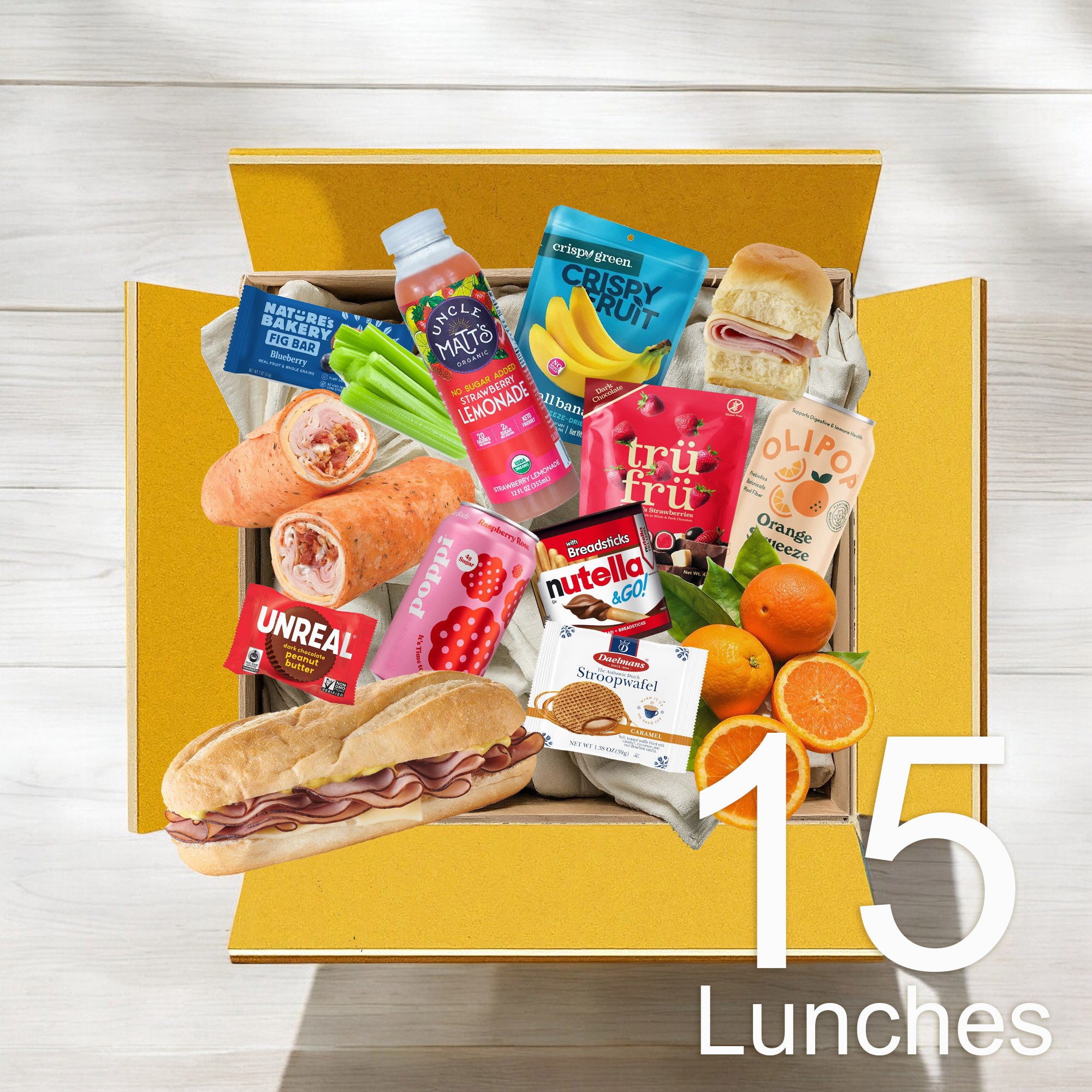 Check out the Teens 15 Lunch Bundle from Easy Lunches! For just $7.99 per lunch, you’ll get a yellow box filled with assorted snacks, drinks, and packaged foods arranged to represent 15 lunches—make lunch easy and bundle and save today!