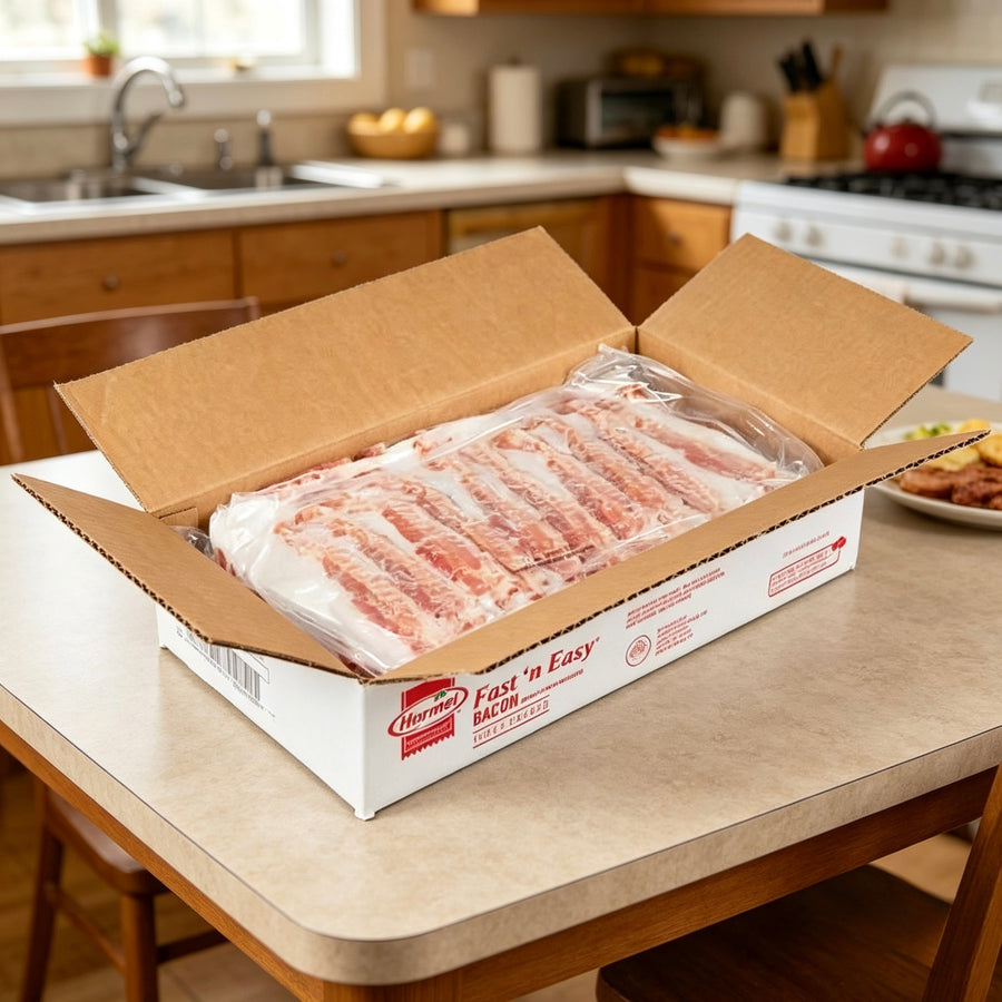Bacon Pre-cooked Sliced Sandwich – Hormel® Fast 'N Easy® Fully Cooked Bacon, 300 Slices per Case