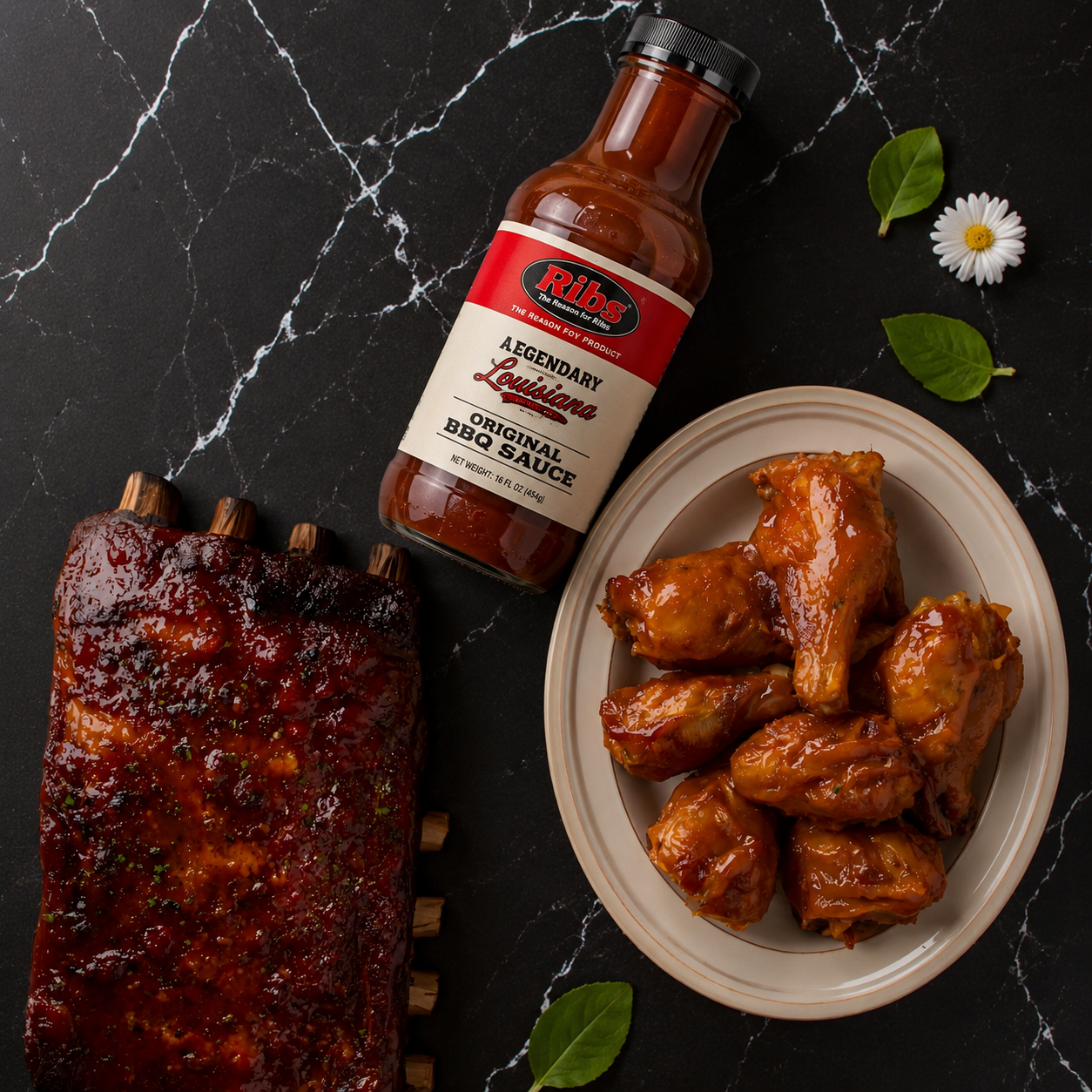 TJ Ribs - Ribs & Wings Dinner (Serves 2)
