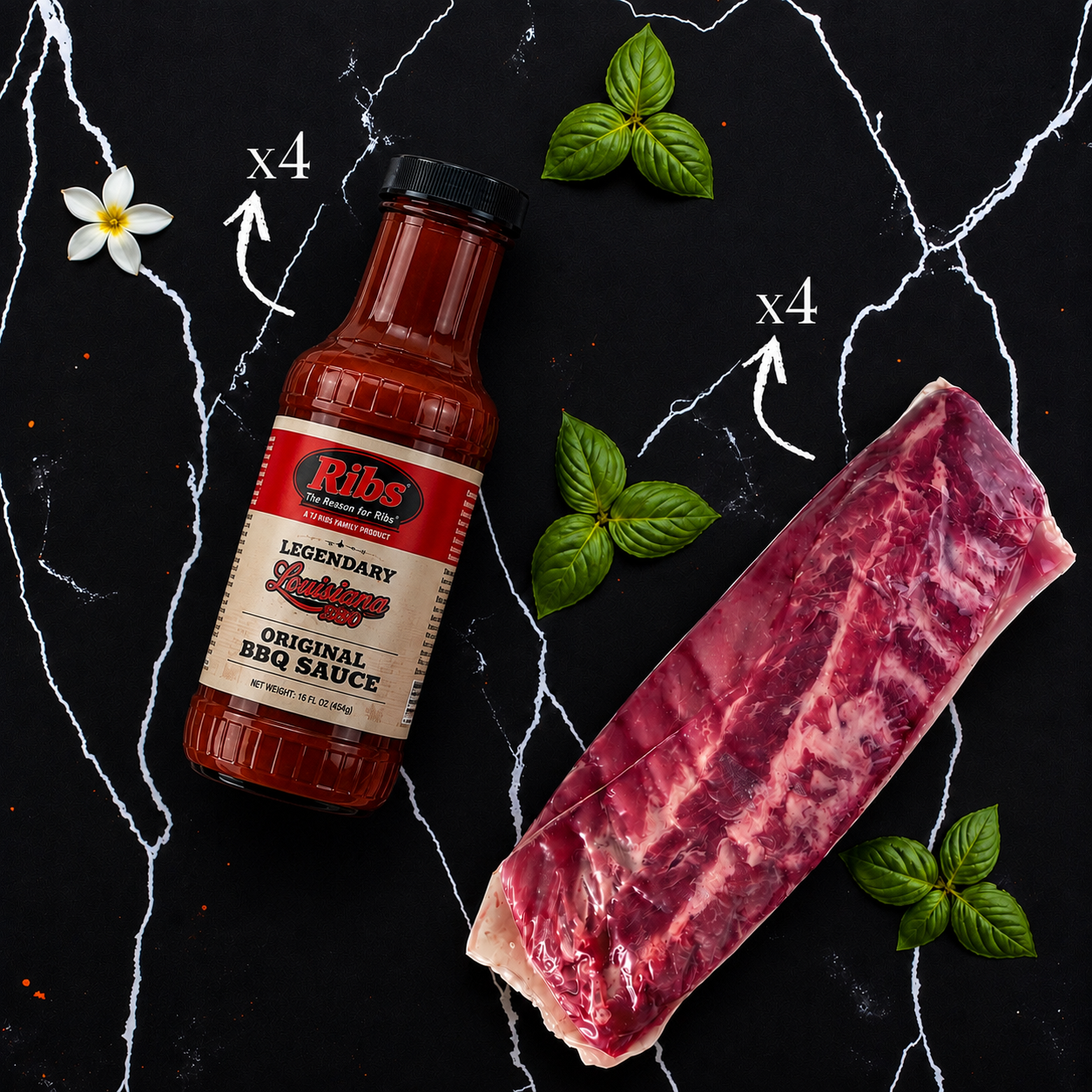 TJ Ribs - Ribs Dinner (Serves 4)