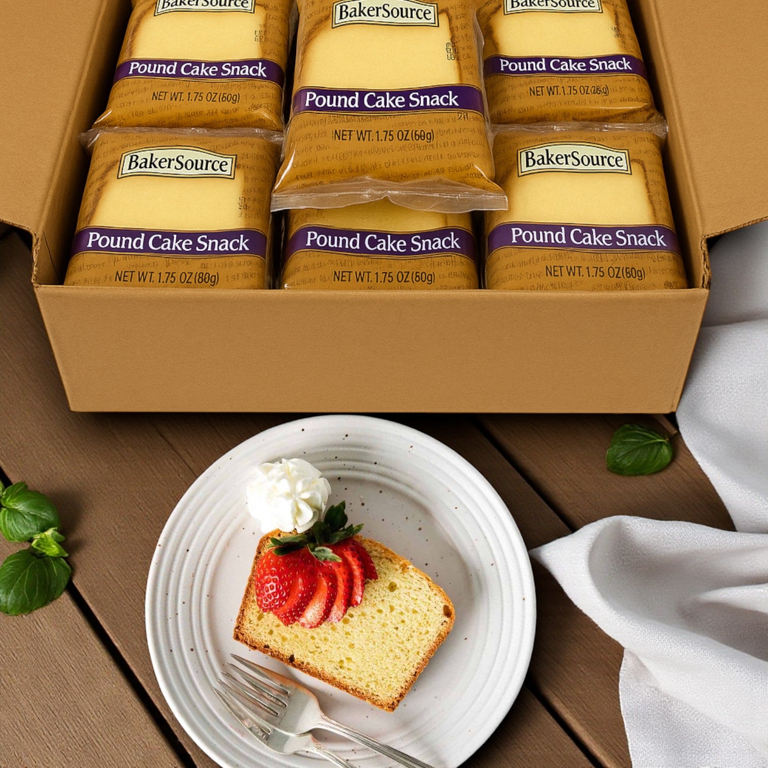 Bakers Source Cake Pound Individual Wrapped 1.75  oz - 24 Count