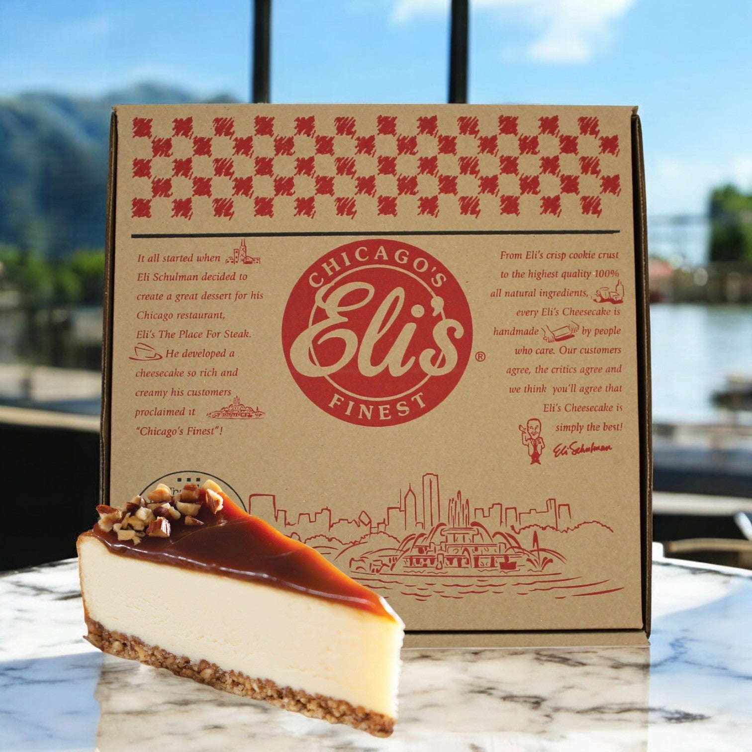 Elis Cheesecake Caramel Salted Cheesecake, 9" 14 Cut Cake, 2 Cheesecakes in a Case