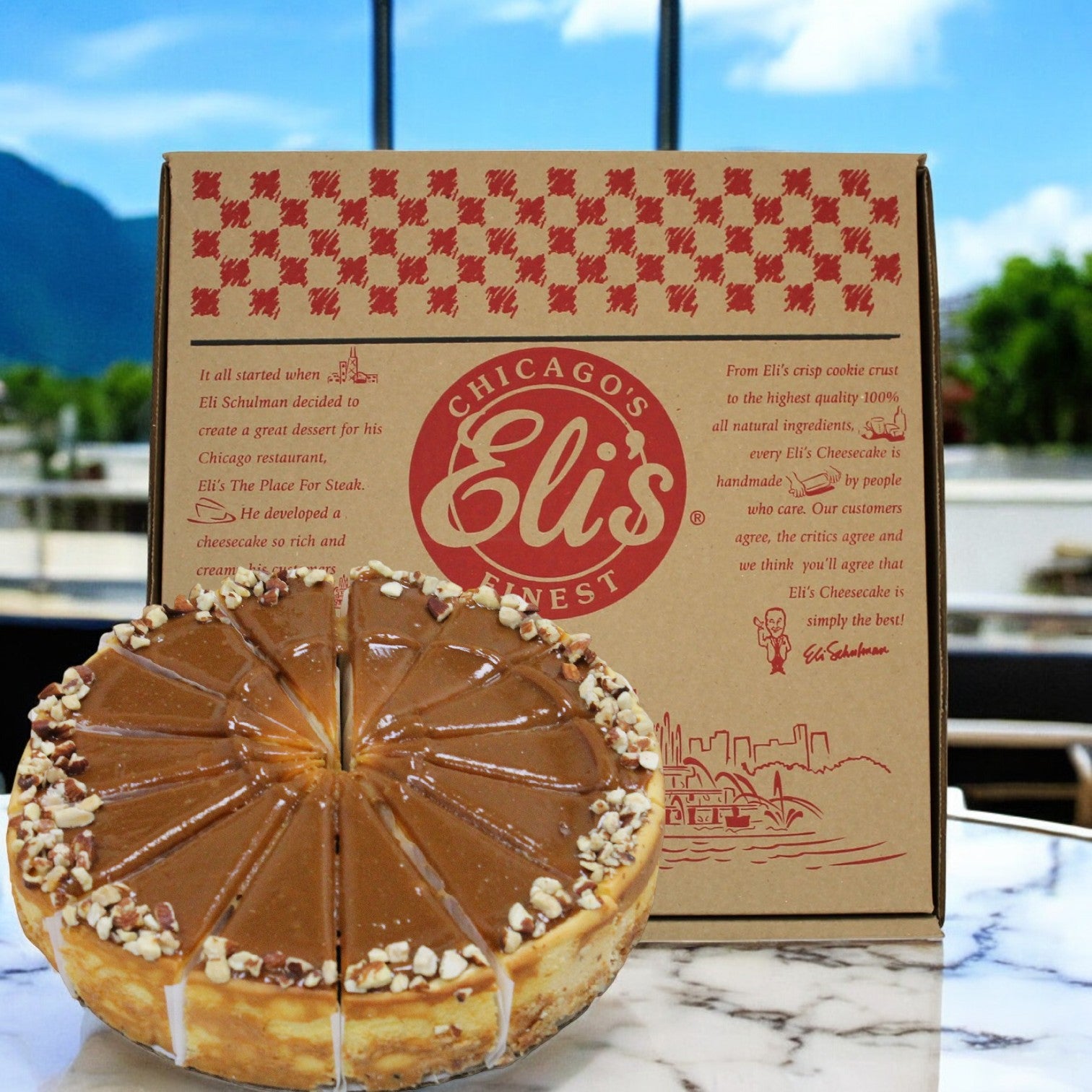 Elis Cheesecake Caramel Salted Cheesecake, 9" 14 Cut Cake, 2 Cheesecakes in a Case