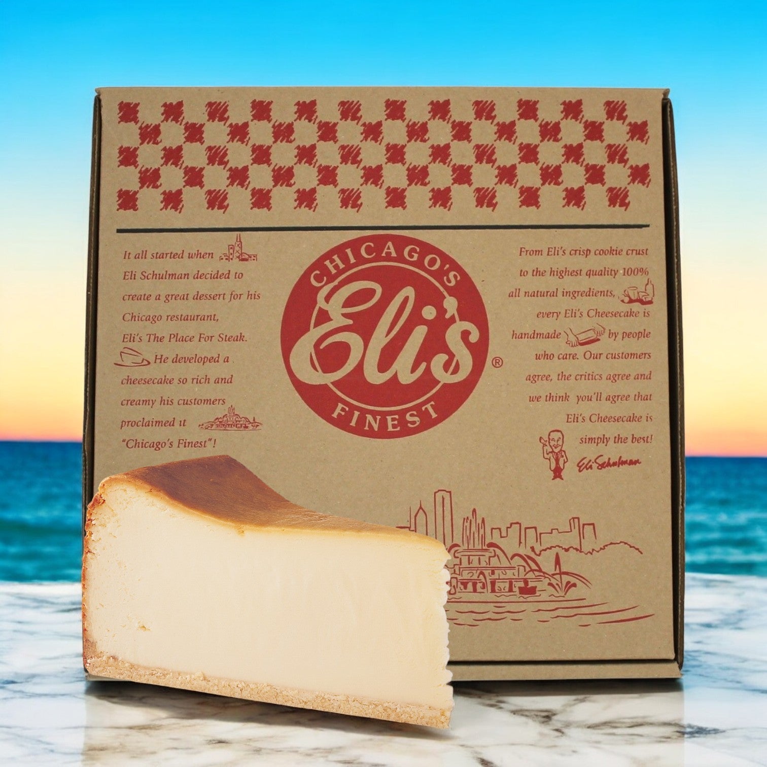 Elis Cheesecake, Plain Cheesecake, 10" Round Cake, 14 Slices, 2 Cakes in a Case