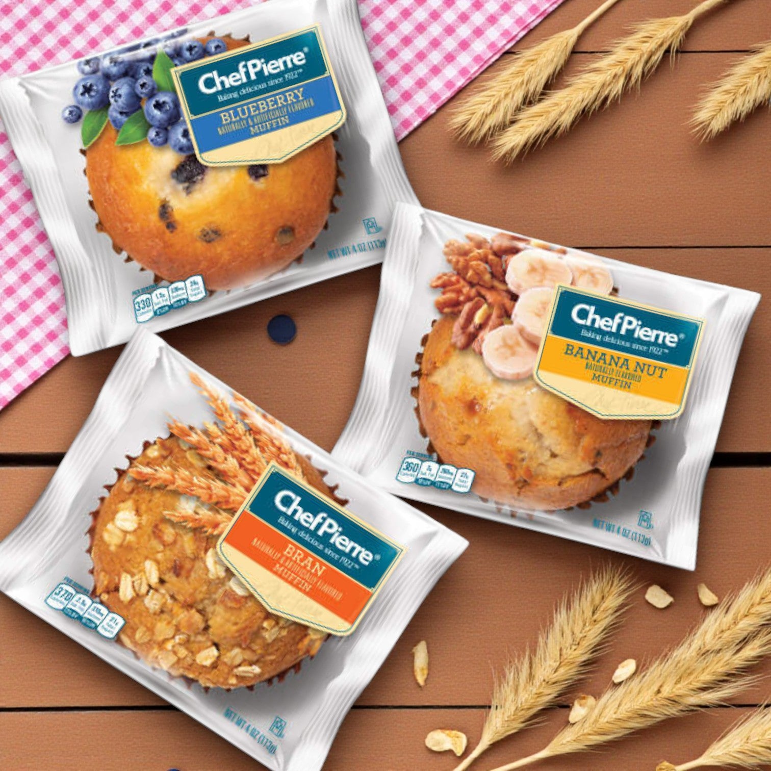 Chef Pierre Individually Wrapped Muffin Variety Pack – 24 Count / 4 oz Each