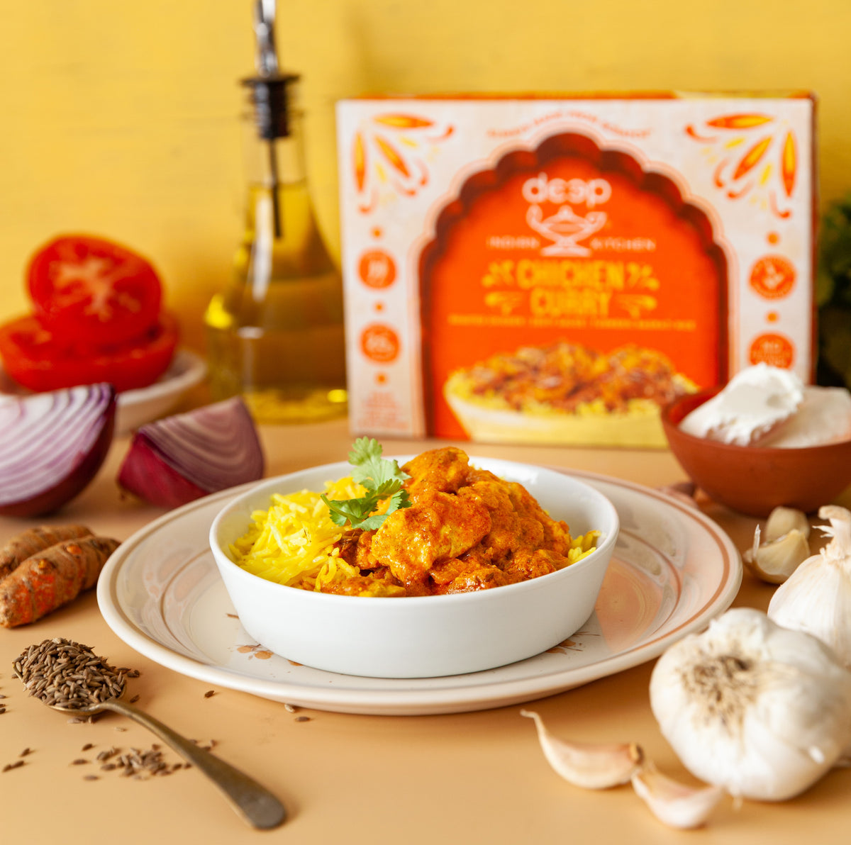 Deep Indian Kitchen Chicken Curry with Turmeric Basmati Rice – 9 oz