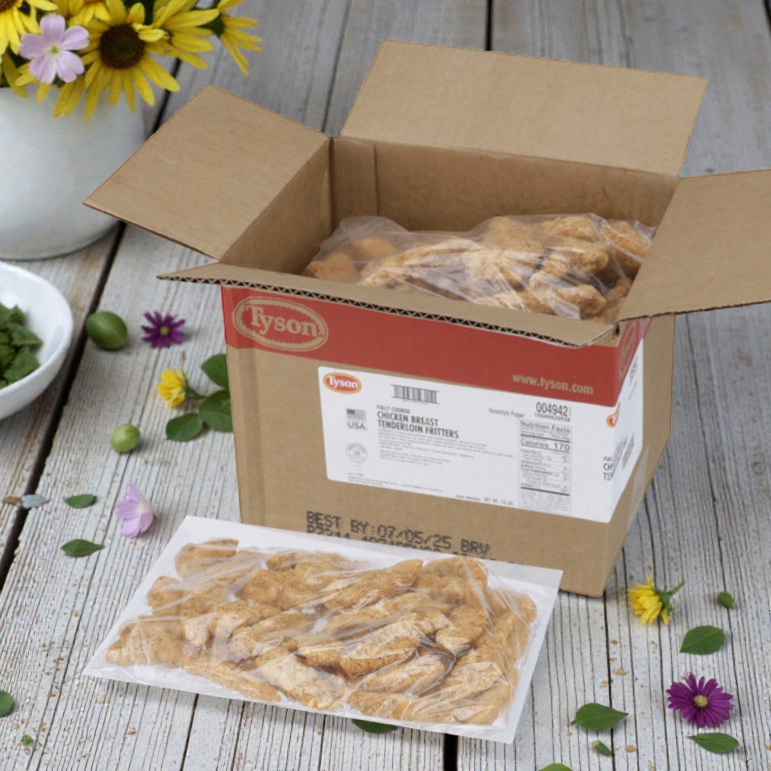 Tyson Foods Homestyle Breaded Chicken Tenders – Fully Cooked (2 × 5 lb Bags)