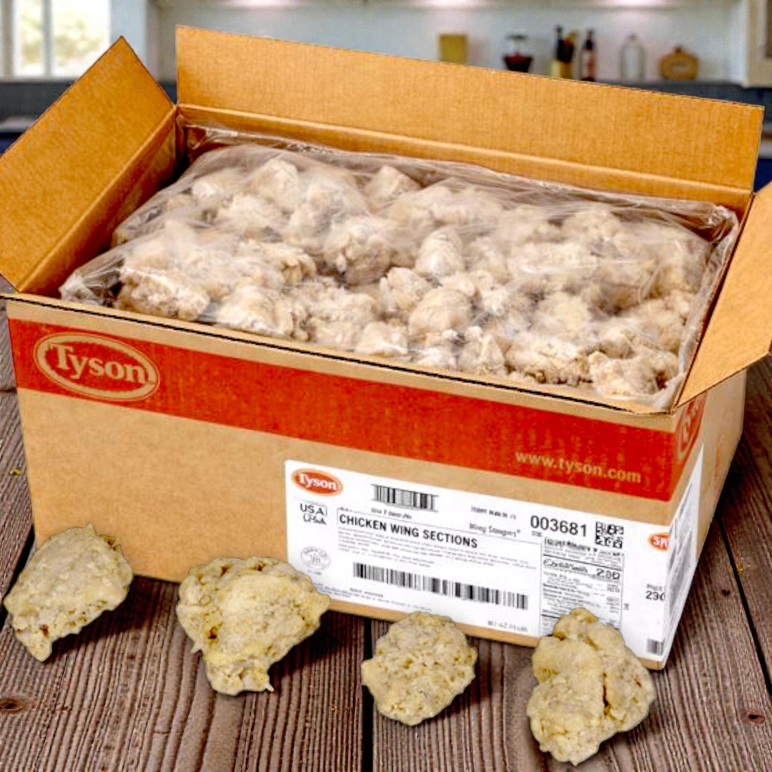 Tyson Chicken Wing Stingers – Pre-Cooked 1st & 2nd Joints (3 × 5 lb)