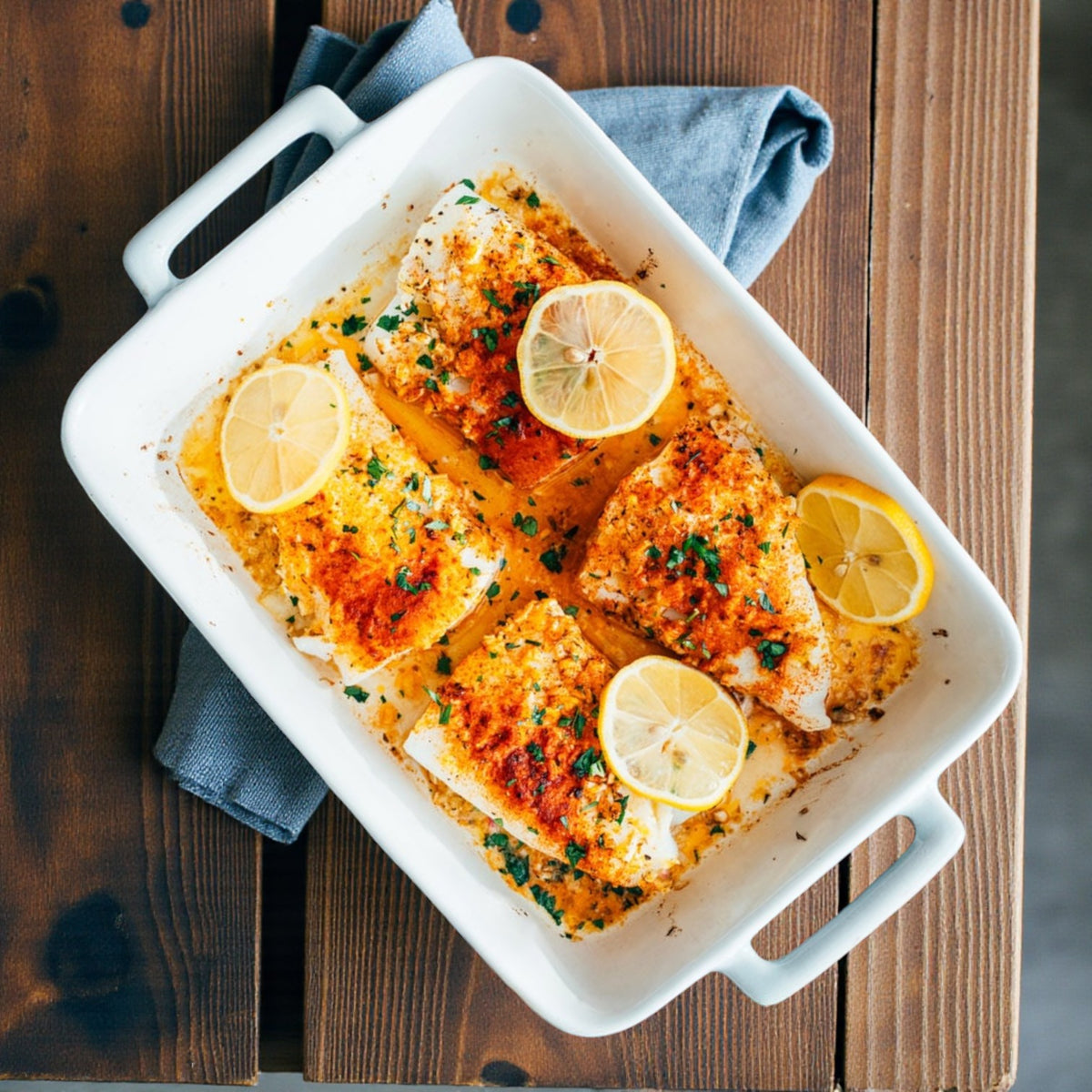 Wild-Caught Cod Fillets — 10 lb Tub