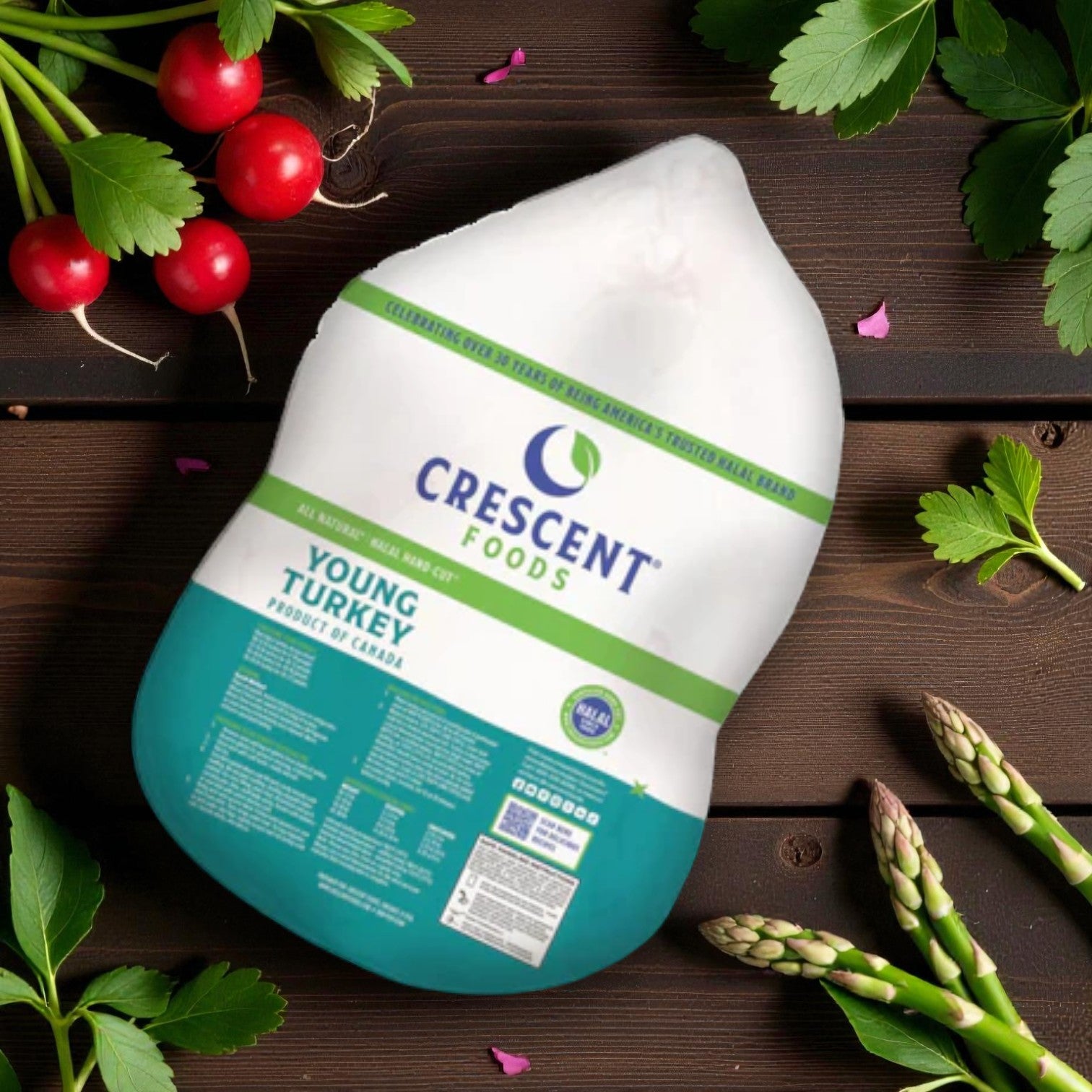 Crescent Foods All-Natural Halal Young Turkey – Frozen- 12-14 Pound Average