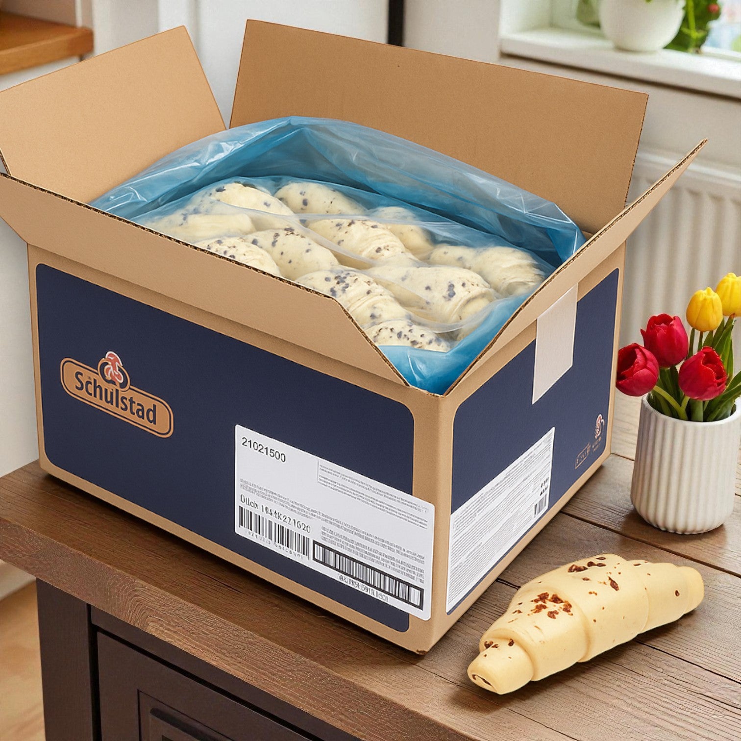 Schulstad USA Chocolate Croissant Dough – 3.35 oz, 66 Count Case