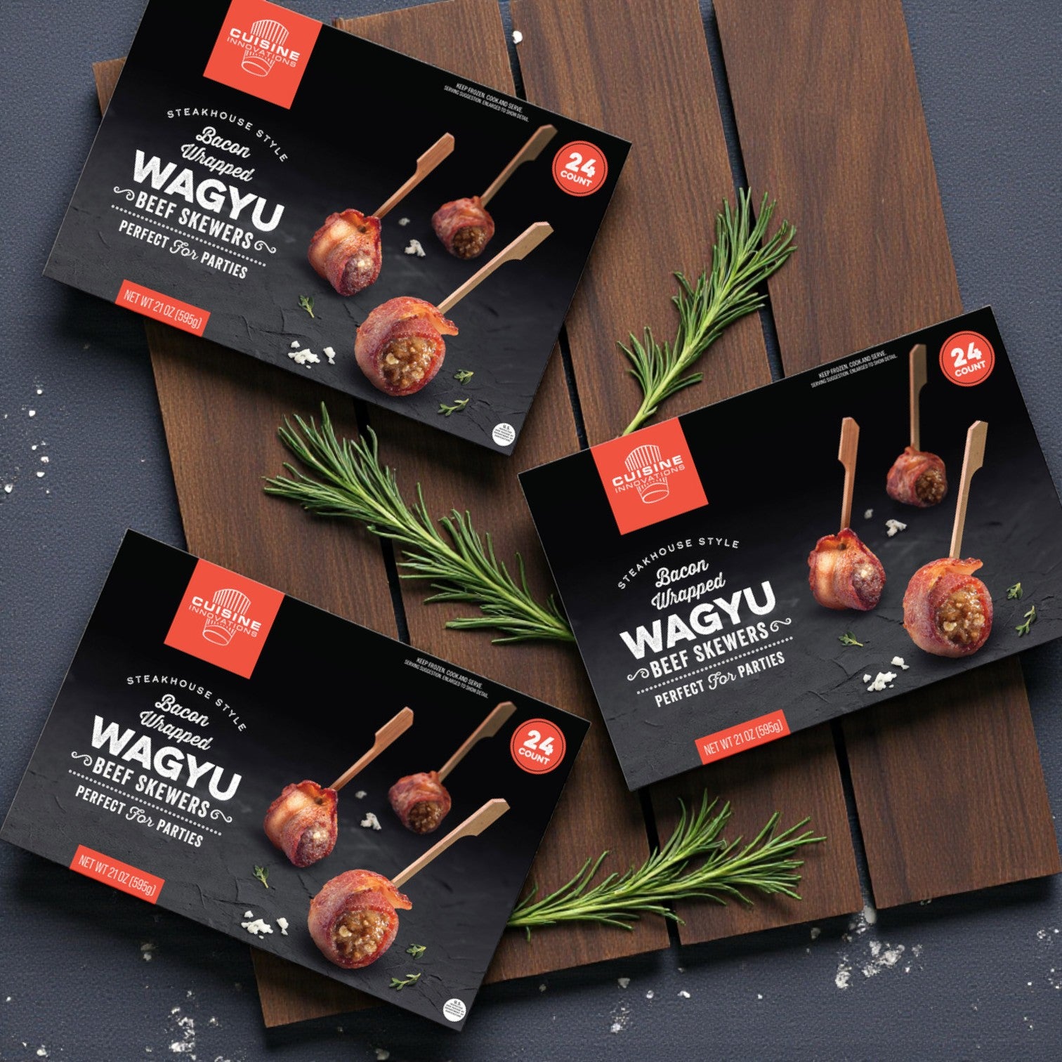 Cuisine Innovations Bacon Wrapped Wagyu Bites – 24 Count (3 Pack)