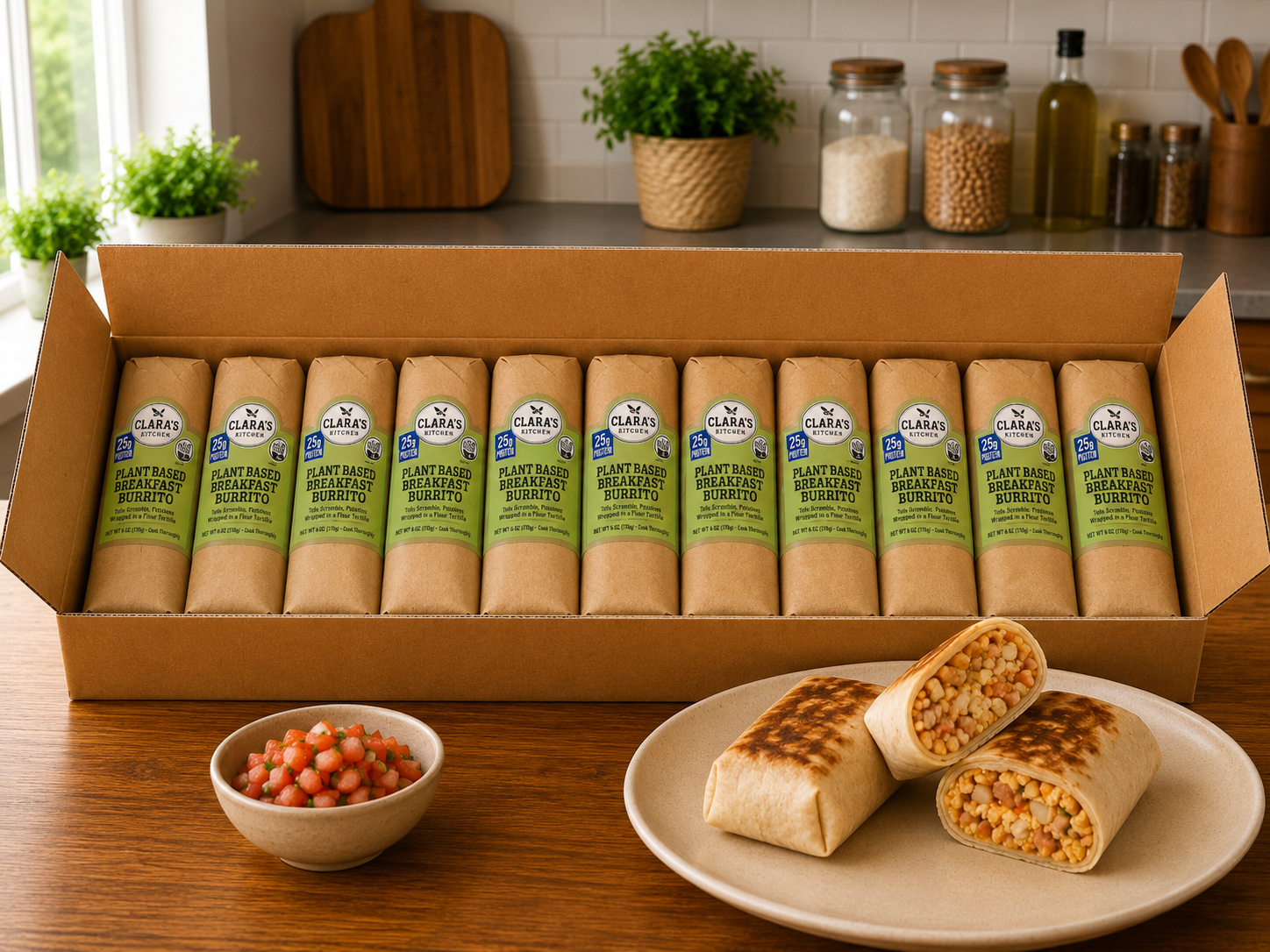 Claras Kitchen Individually Packaged Vegan Breakfast Burrito, 8 oz-12 Each. Please allow 1–2 extra business days for delivery on this item.