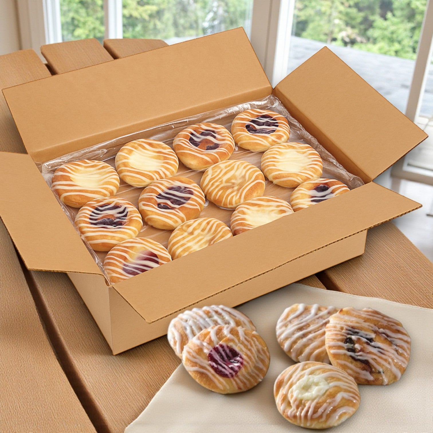 Chef Pierre Danish Assorted Mini 1.25 OZ 5/10 Count- 50 Total