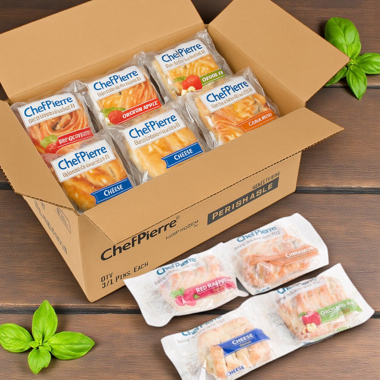Chef Pierre Individually wrapped Danish Pastries Assorted-3.25 Oz-24 Count- 1 Case
