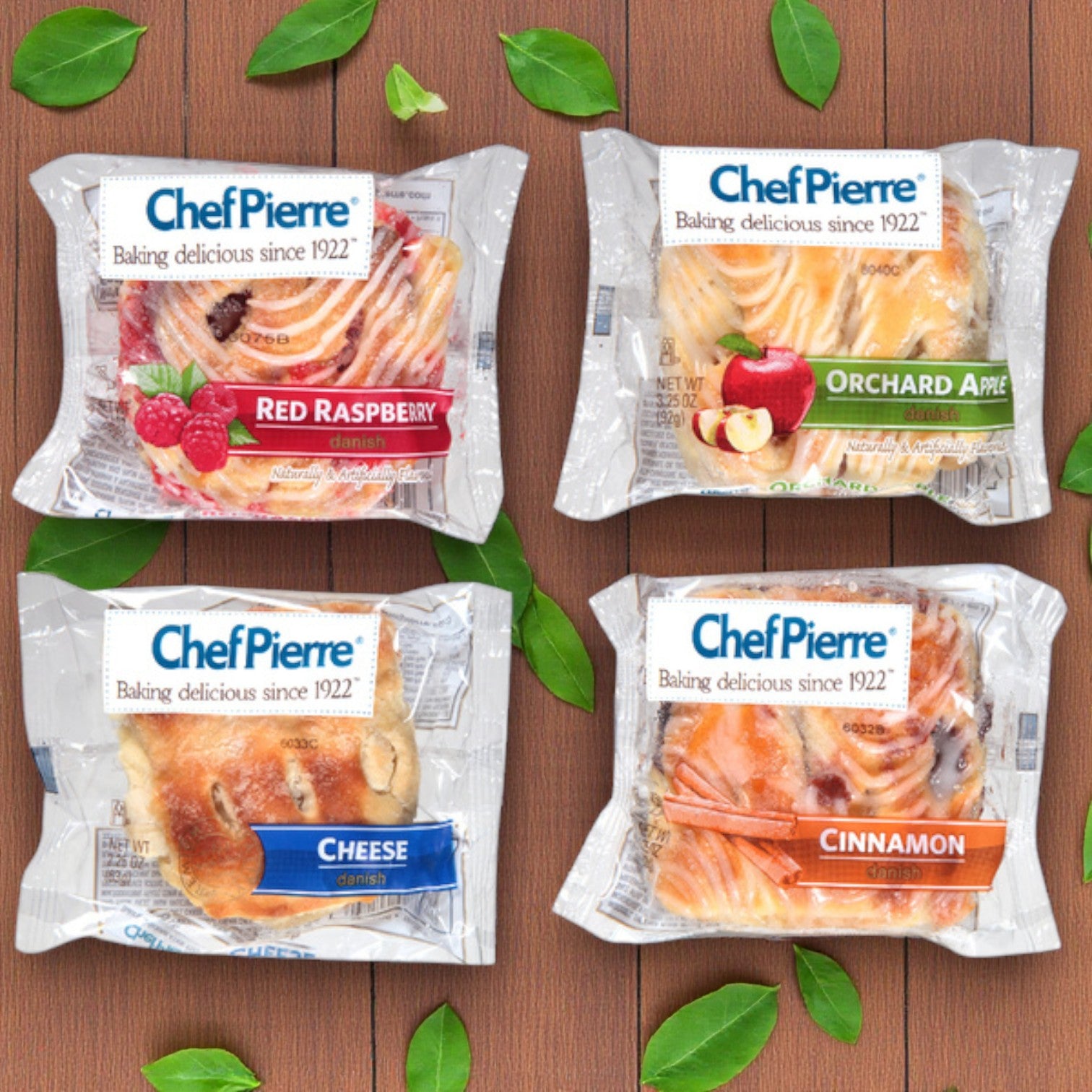 Chef Pierre Individually wrapped Danish Pastries Assorted-3.25 Oz-24 Count- 1 Case