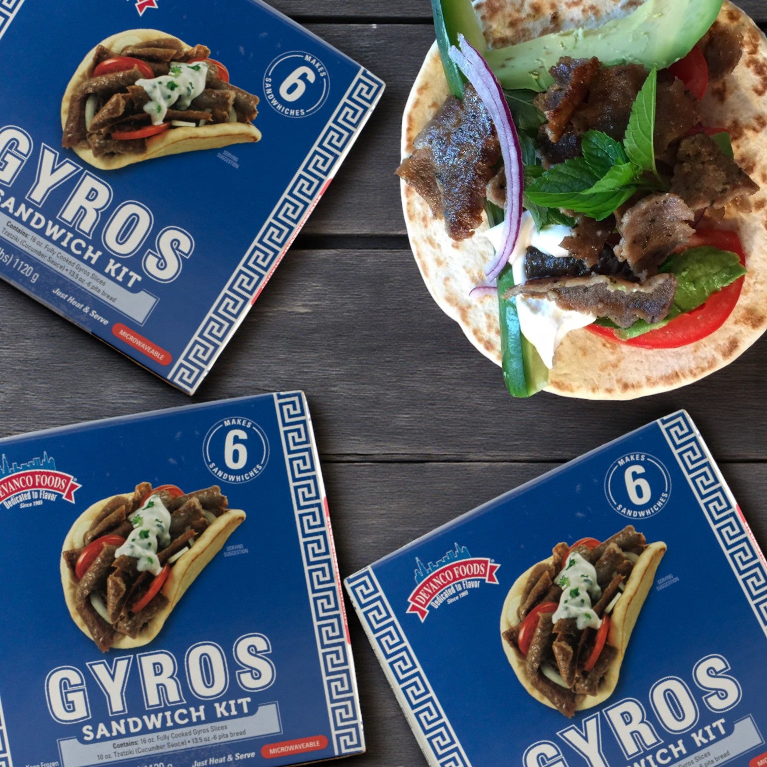 Devanco 6 Pack Gyro Kit 2.47 lb 3 Packs | Easy Lunches
