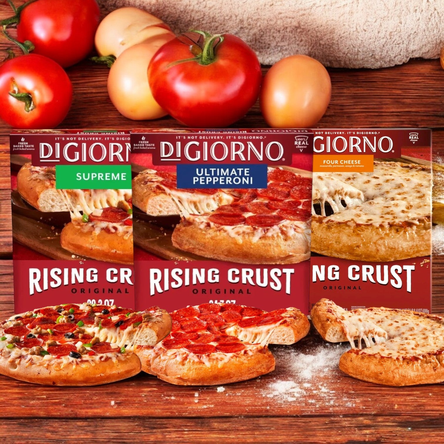 DiGiorno 3-Pack Rising Crust Pizza – Four Cheese, Supreme, and Ultimate Pepperoni