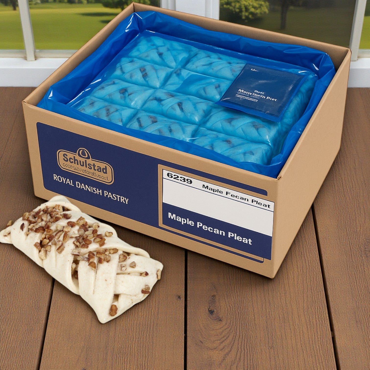 Schulstad Maple Pecan Plait Danish – Pre-Proofed Frozen Dough 48 Count (3.4 oz Each)