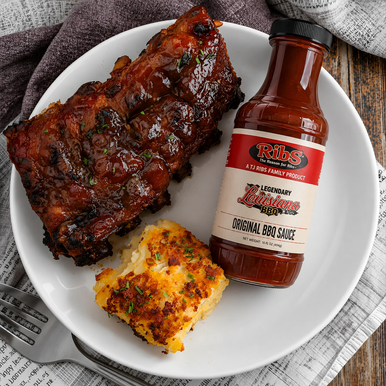 TJ Ribs - Ribs Dinner (Serves 4)