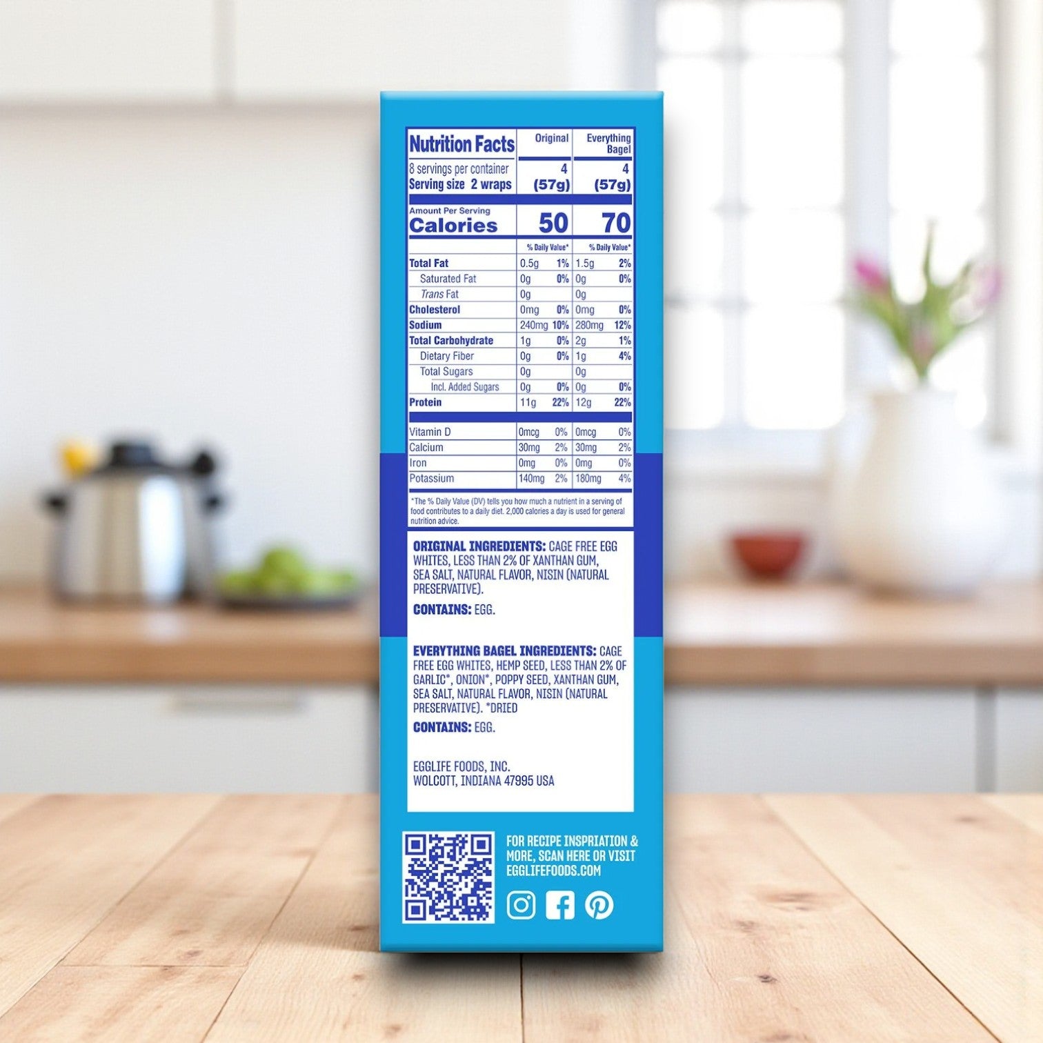 Egglife Egg White Wraps, Variety Pack – 1 oz Each, 16 Count (3 Packs)