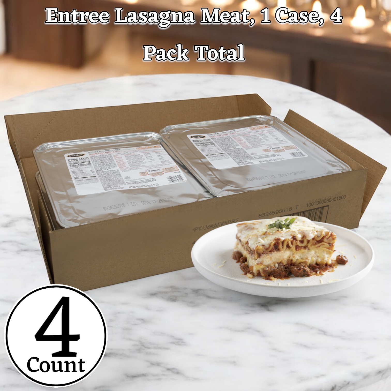 Stouffer's Entree Lasagna Meat, 6 lbs. - 1 Case, 4 Pack