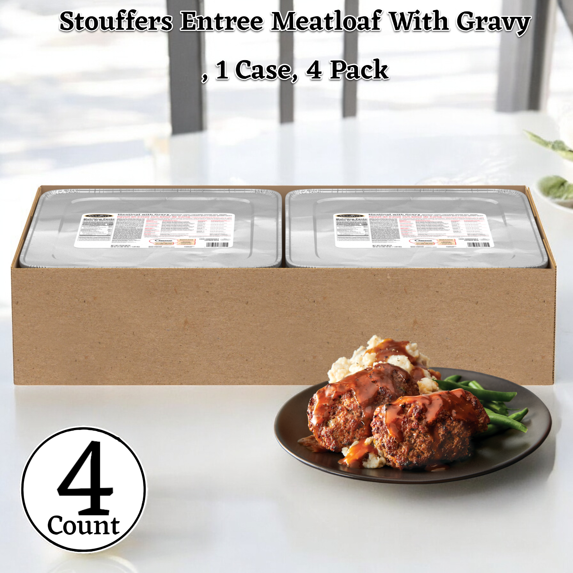 Stouffer's Entree Meatloaf With Gravy, 58 oz. - 1 Case, 4 Pack