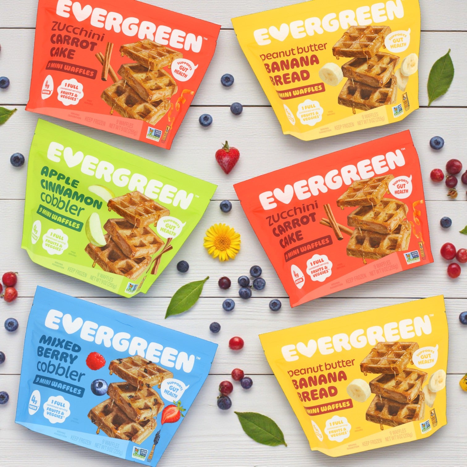 Evergreen Frozen Mini Waffles Variety Combo