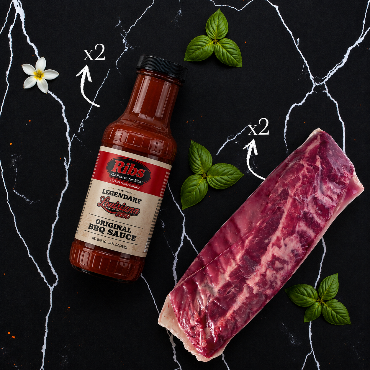 TJ Ribs - Ribs Dinner (Serves 2)