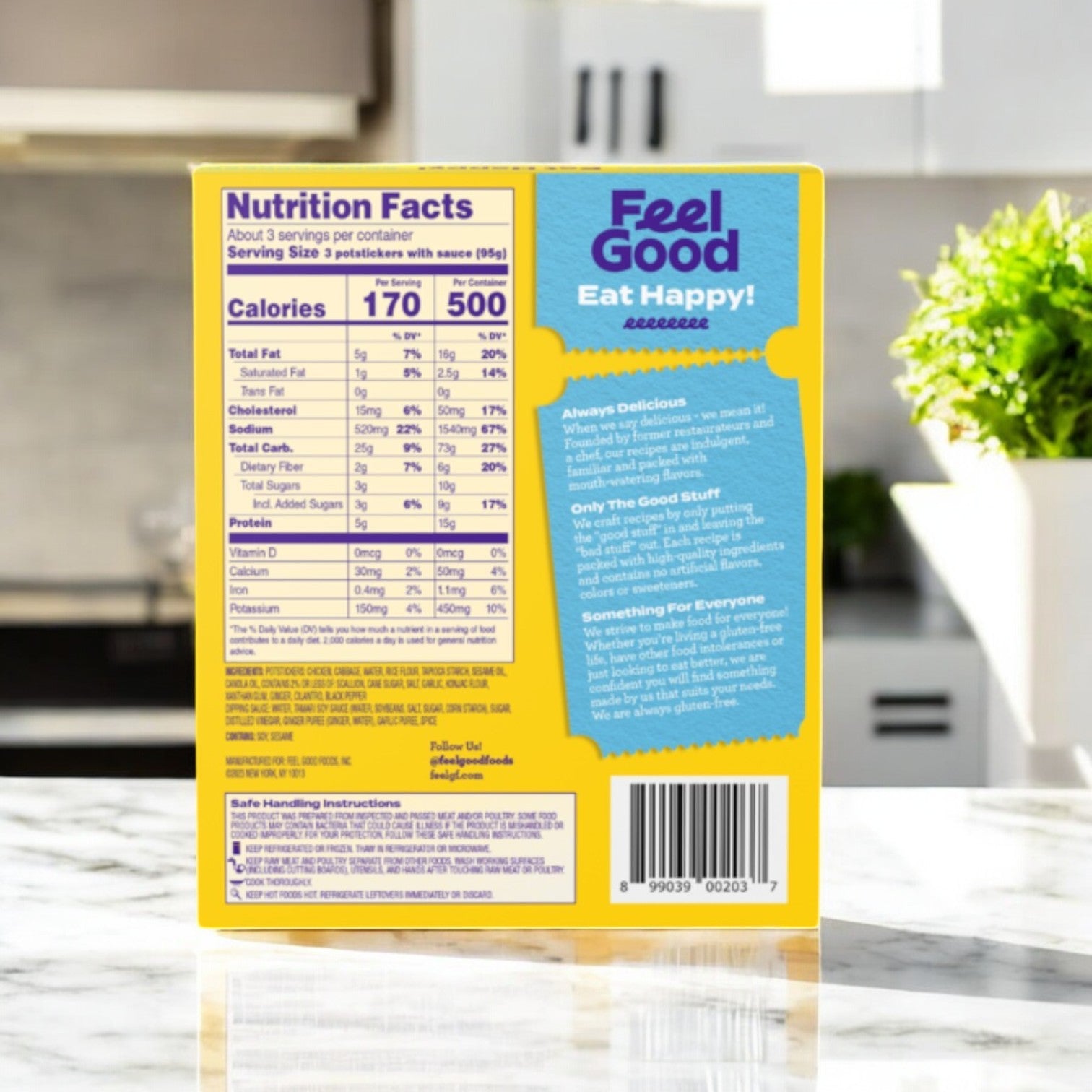 Feel Good Foods Gluten-Free Chicken Potstickers, 10 oz. - 3 Total Boxes