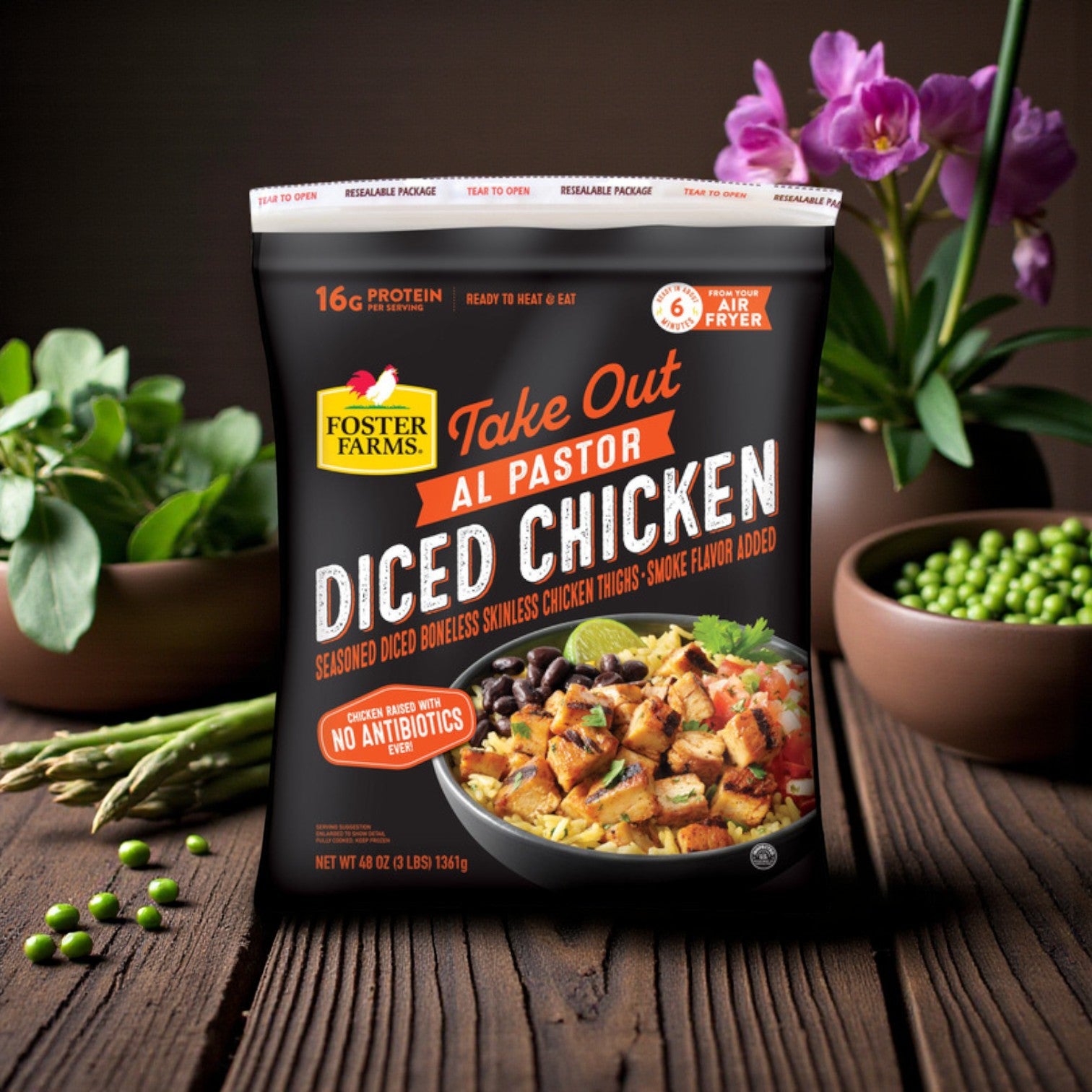 Foster Farms Take Out Crispy Chicken Wings &amp; Al Pastor Diced Chicken