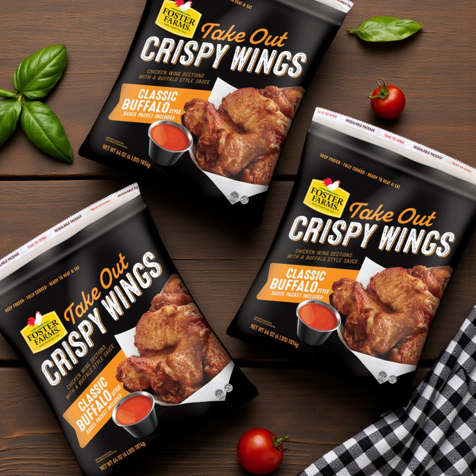 Foster Farms Take Out Crispy Chicken Wings – Classic Buffalo, 4 lbs (3-Pack Bundle)