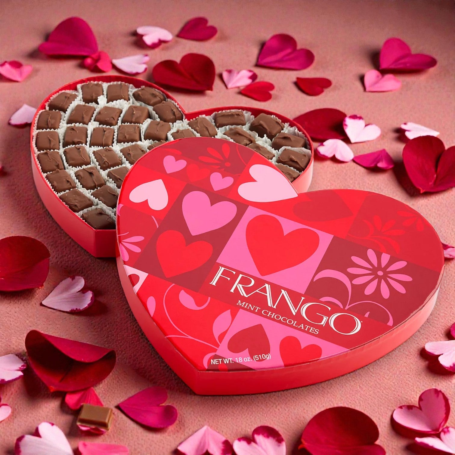 Frango Chocolates Valentine’s Day Heart Milk Mint Chocolate Box – 18 oz