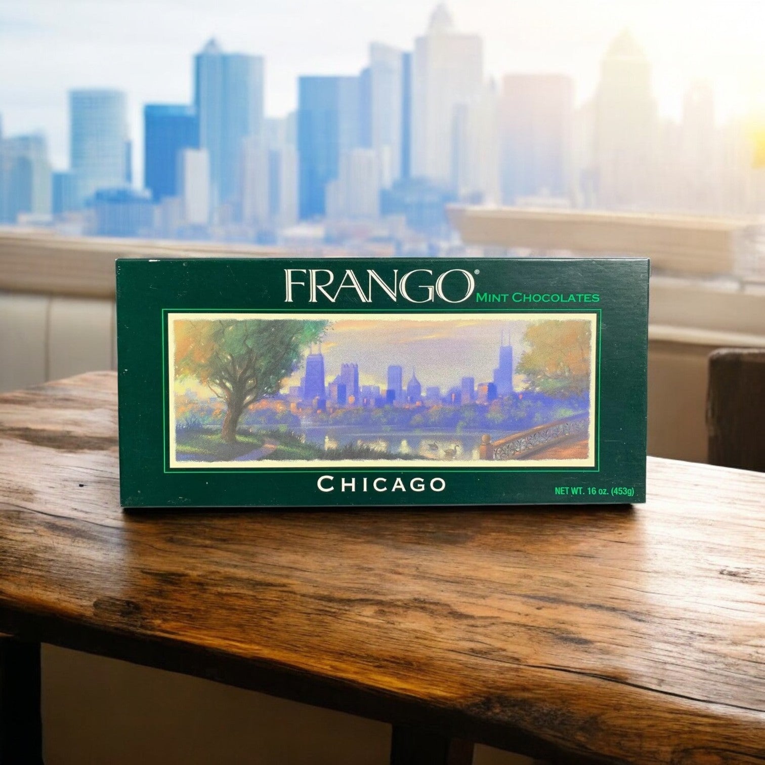 Frango Chocolates 1 Lb Chicago Skyline Milk Mint Box of Chocolate