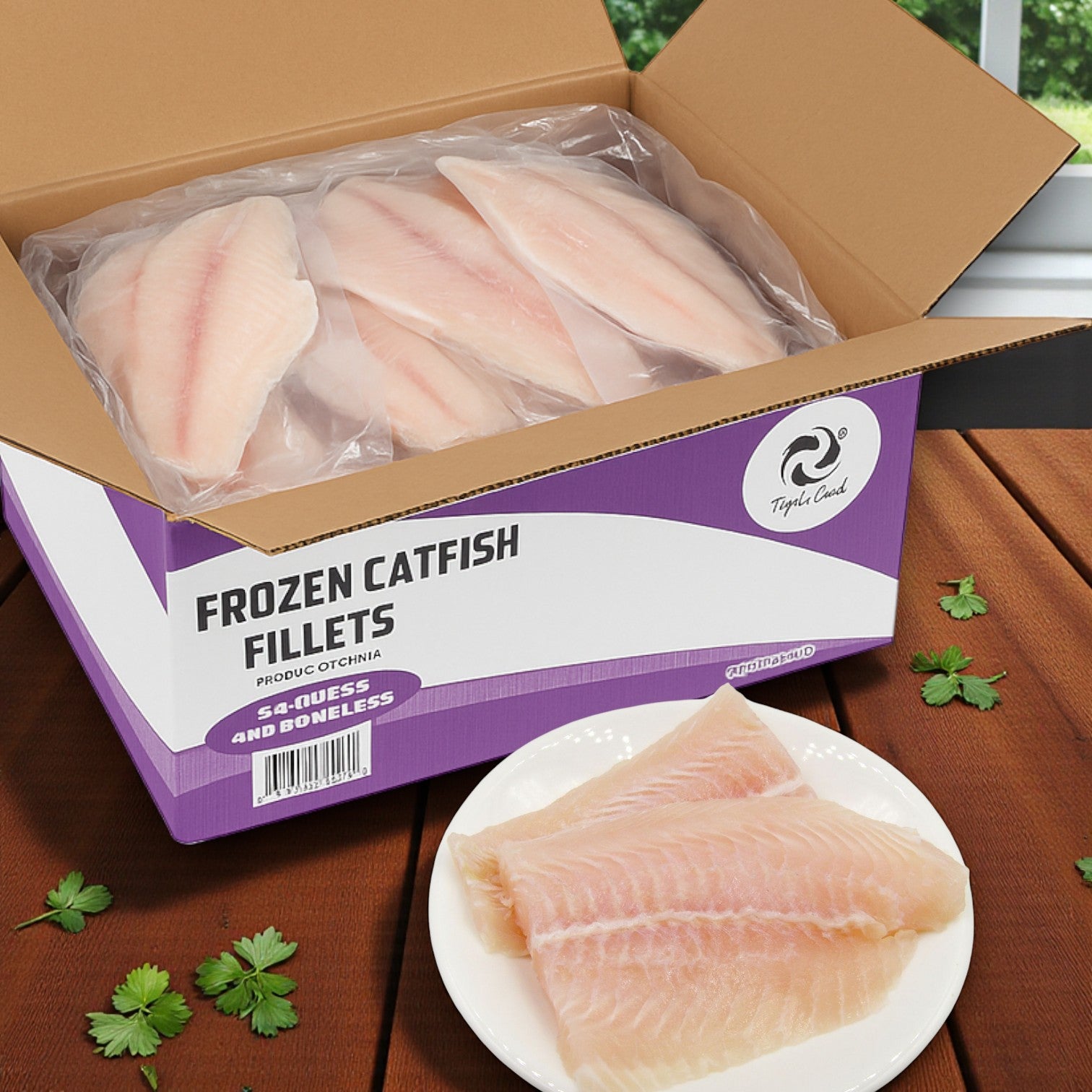 Frozen Catfish Fillets, 7–9 oz Portions (Product of China) – 15 lb Case