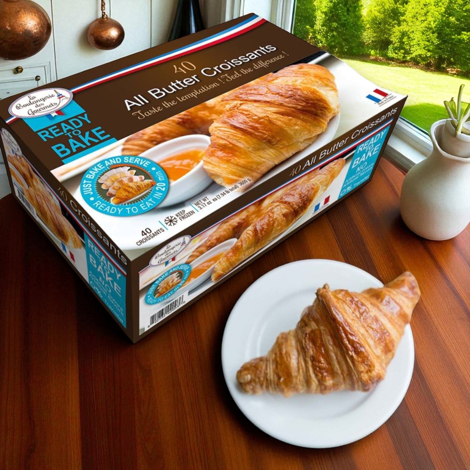 La Boulangerie des Gourmets Frozen All Butter Croissants – 40 Count