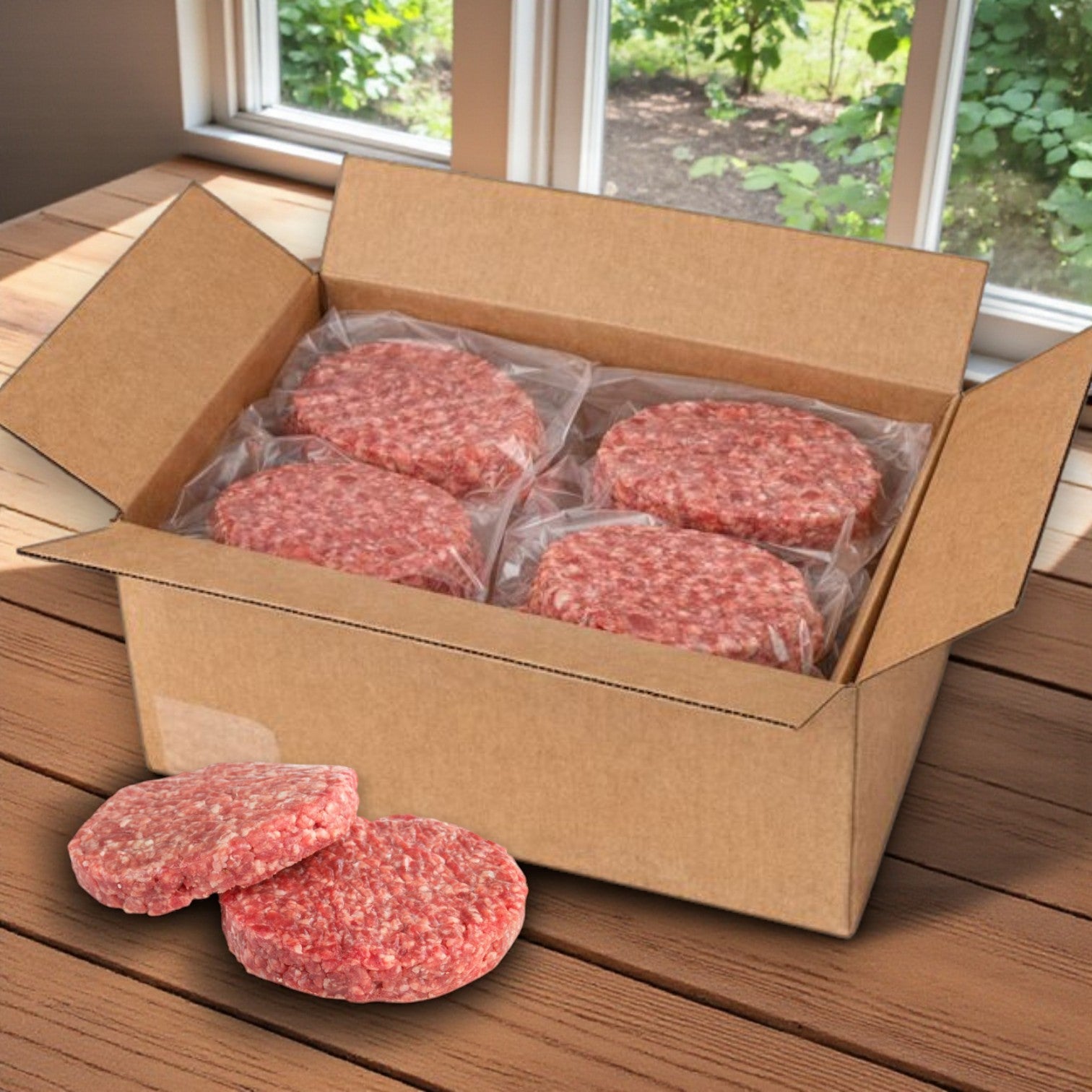 Frozen Halal All-Beef Hamburger Patties – 3/1 (5.3 oz), 10 lbs