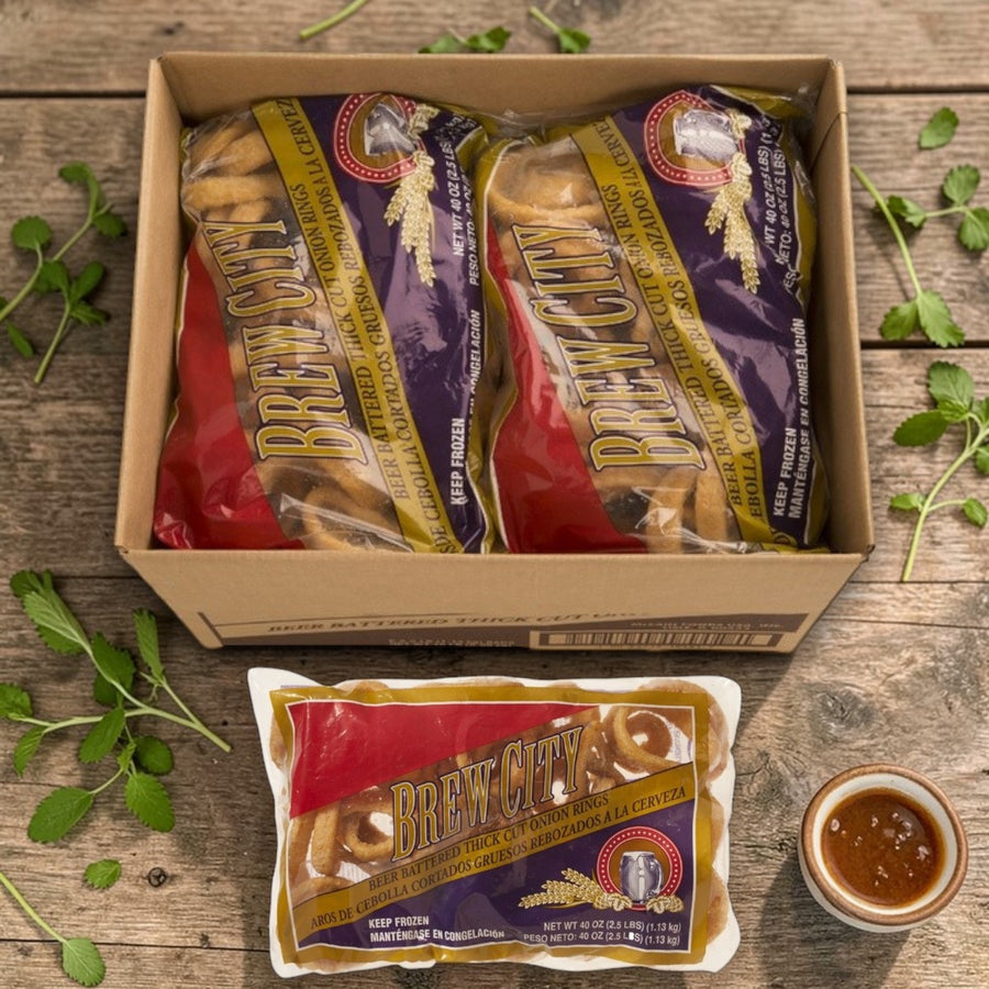 Brew City Beer Battered Onion Rings – Thick Cut & Crispy (6 Pack, 2.5 lb Each)