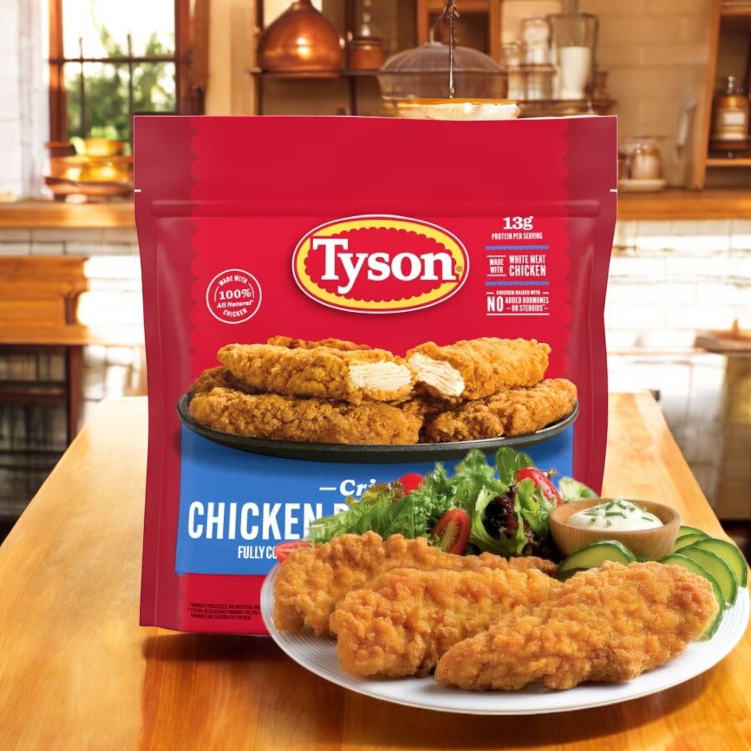 Tyson All Natural Crispy Chicken Strips – Frozen, 25 oz